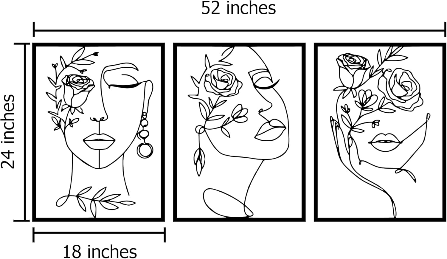 Abstract Woman Flower Metal Wall Art
