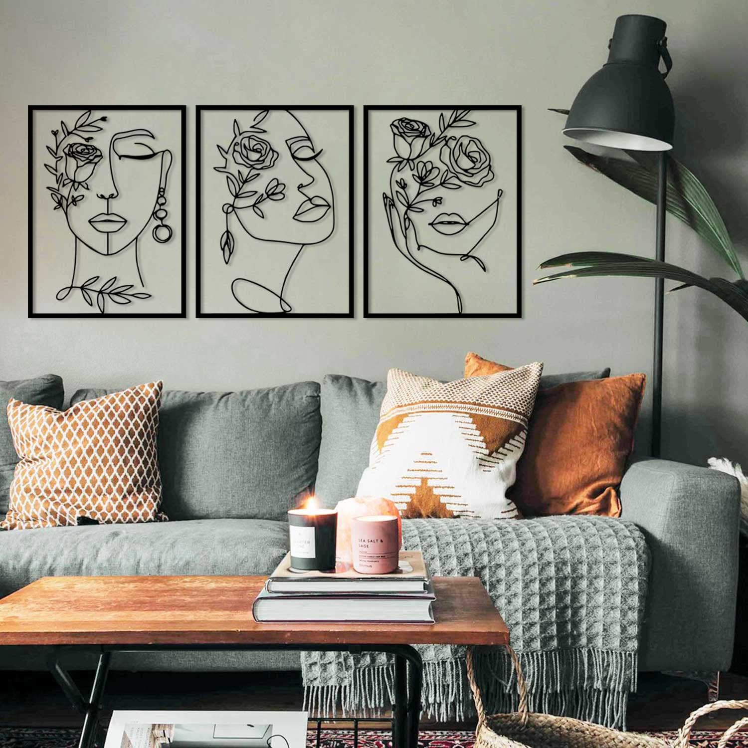 Abstract Woman Flower Metal Wall Art