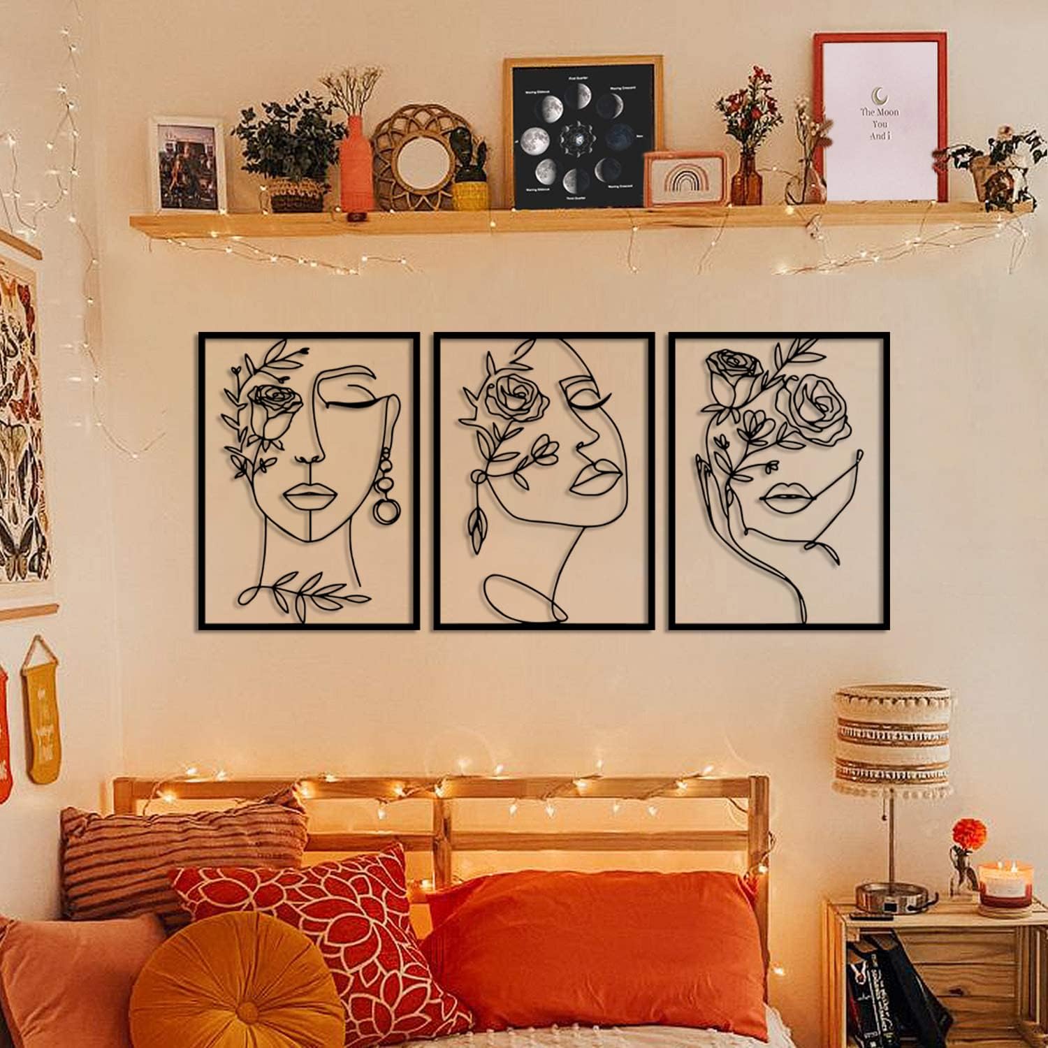 Abstract Woman Flower Metal Wall Art