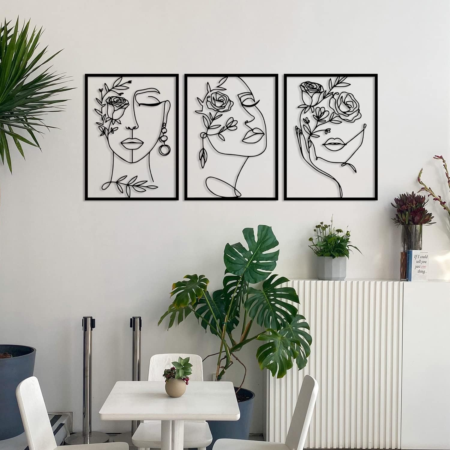 Abstract Woman Flower Metal Wall Art