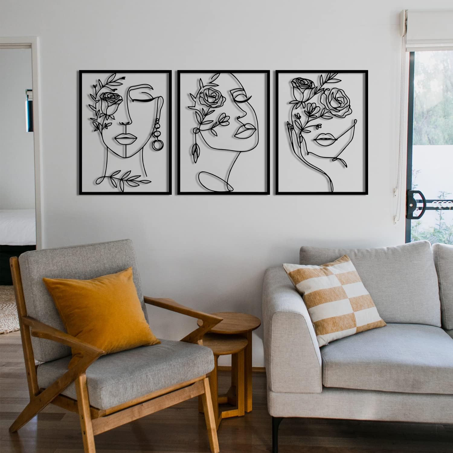 Abstract Woman Flower Metal Wall Art