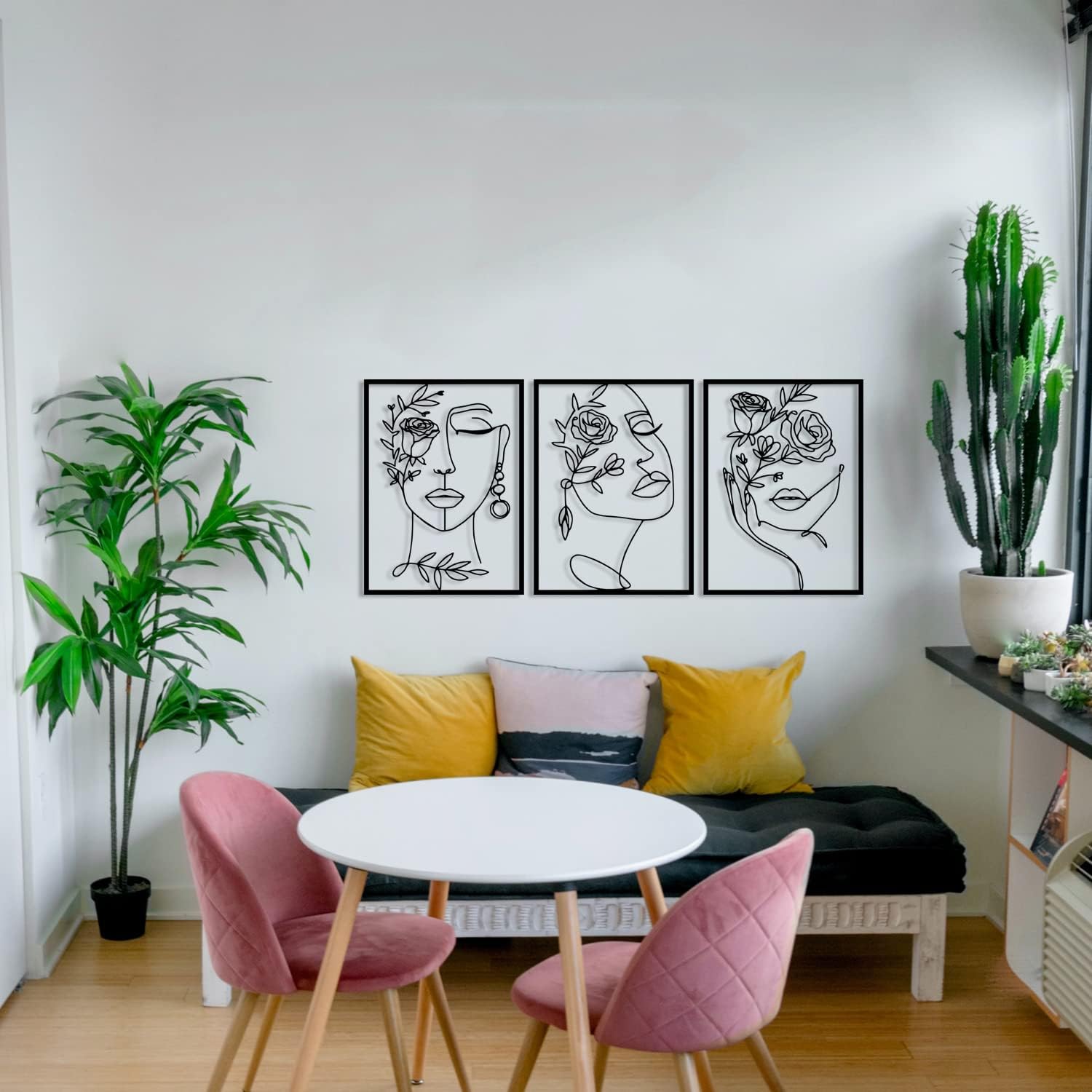 Abstract Woman Flower Metal Wall Art