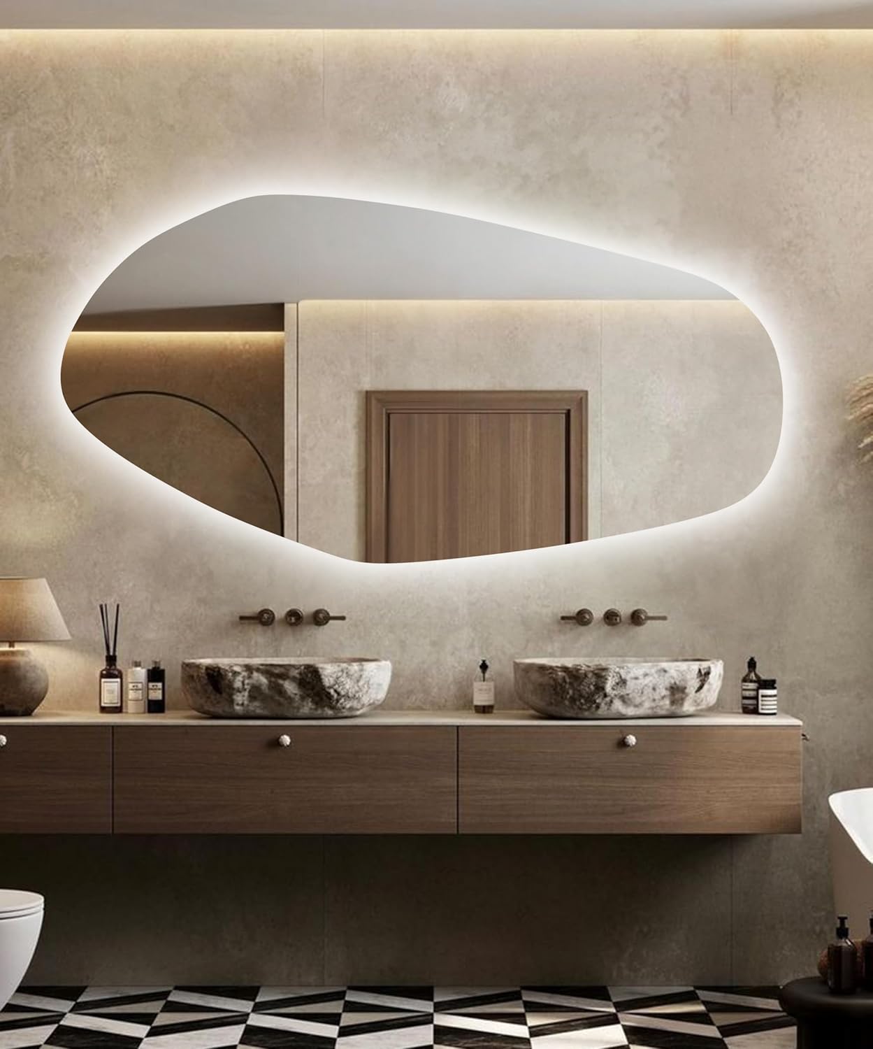 Amsterdam Asymmetrical LED Wall Mirror