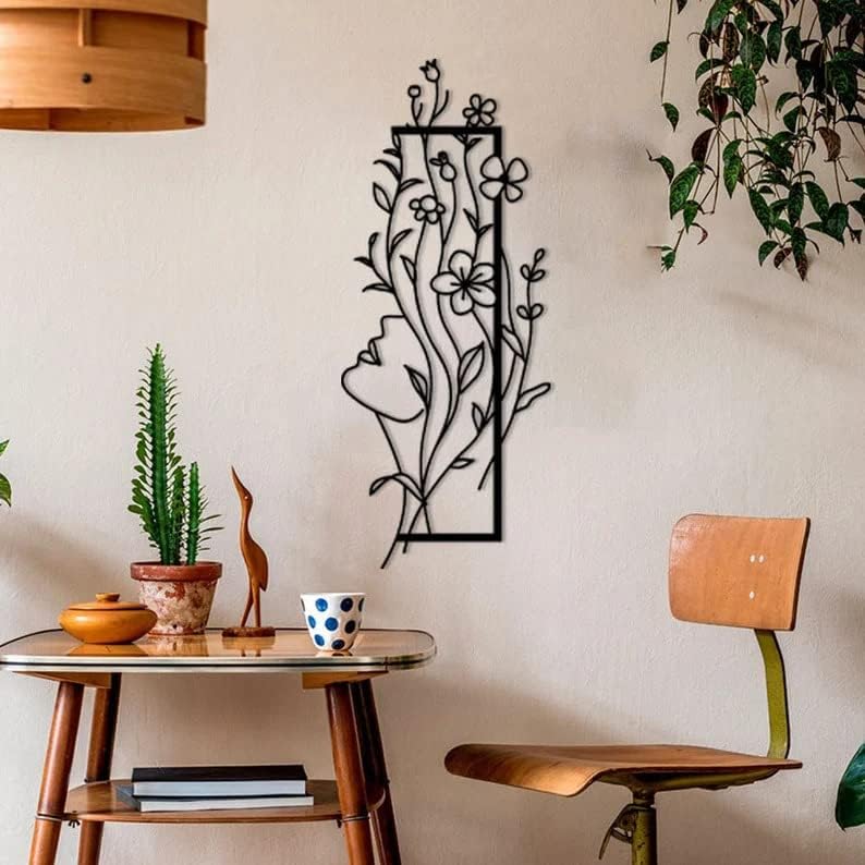 Woman Flower Metal Wall Art