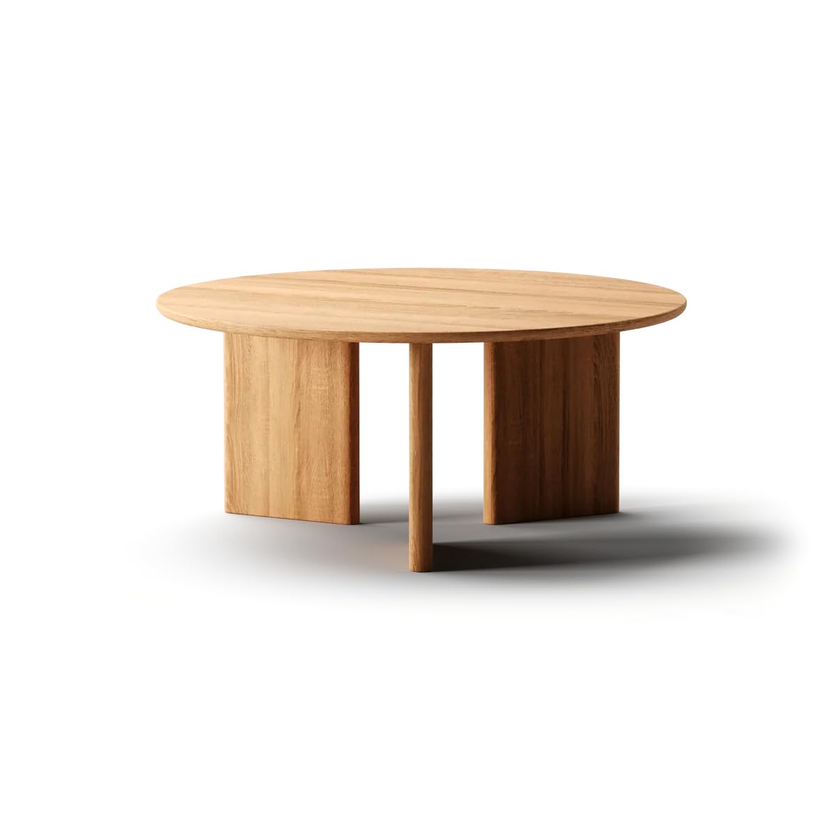 Modern Coffee Table | Oak Wood Round Home Decor for Living Room, Bedroom & Office | Rustic, Farmhouse & Mid-Century Furniture (Espresso, 24'' x 24'' in)