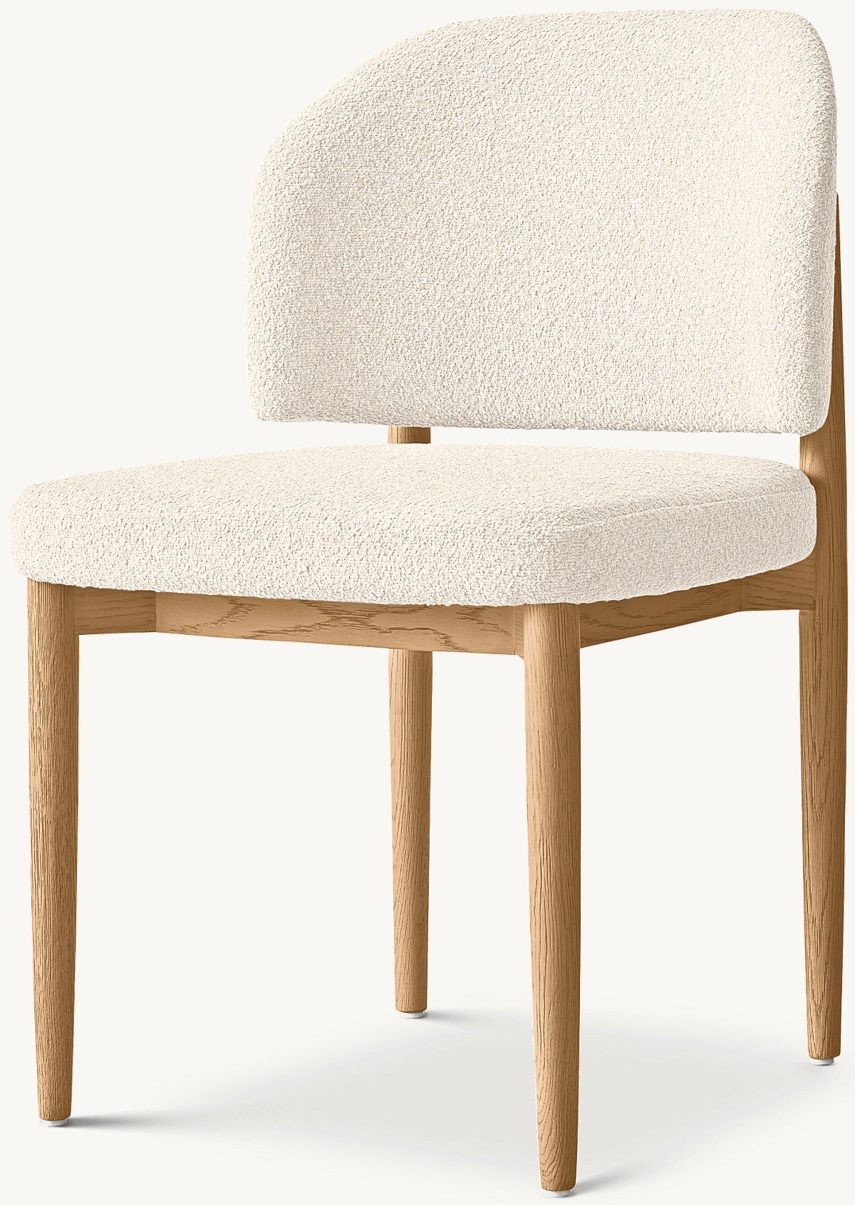 Eva Fabric Dining Side Chair — Natural Oak / Boucle Linen (Natural)