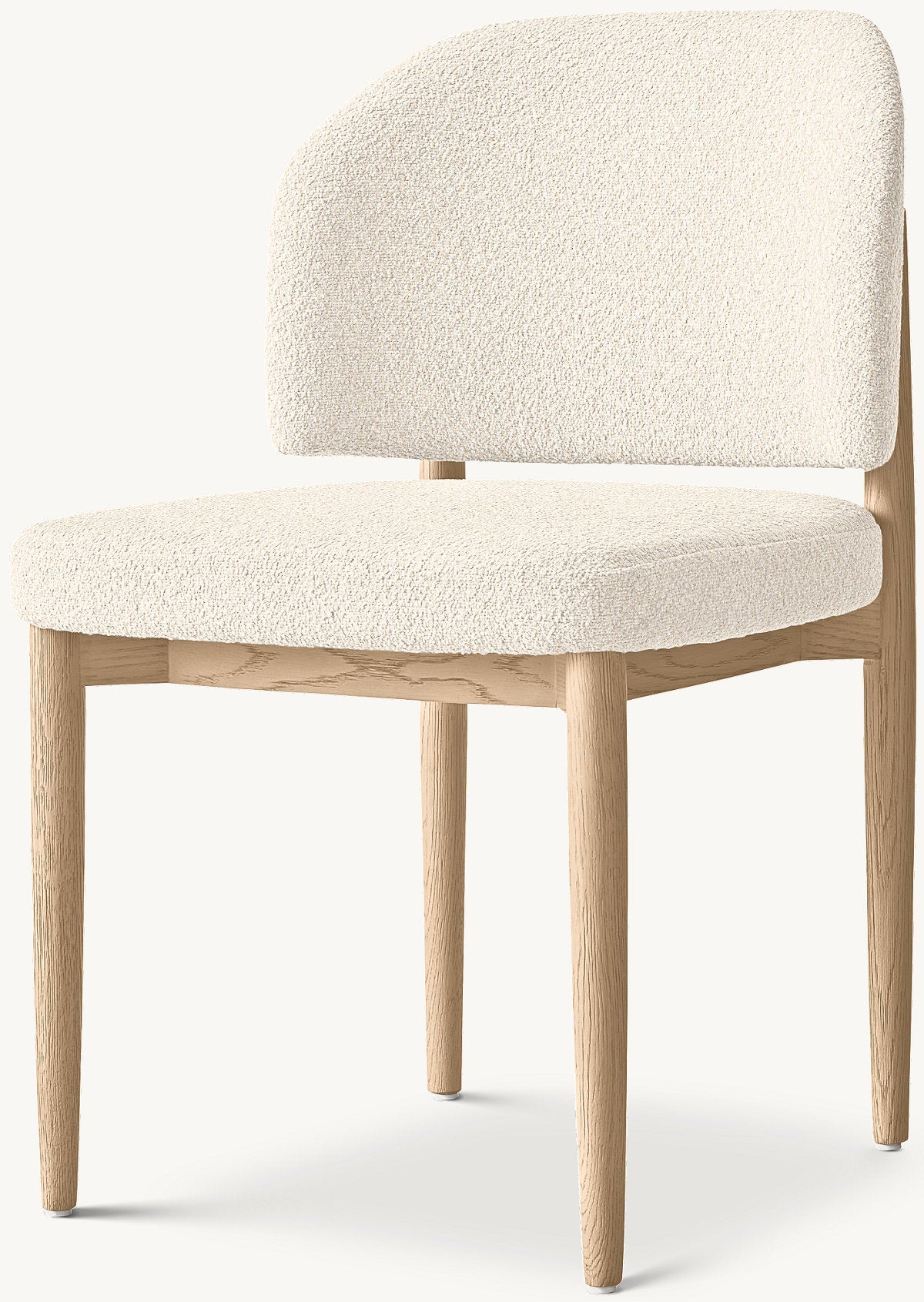 Eva Fabric Dining Side Chair — Greige Oak / Boucle Linen (Natural)