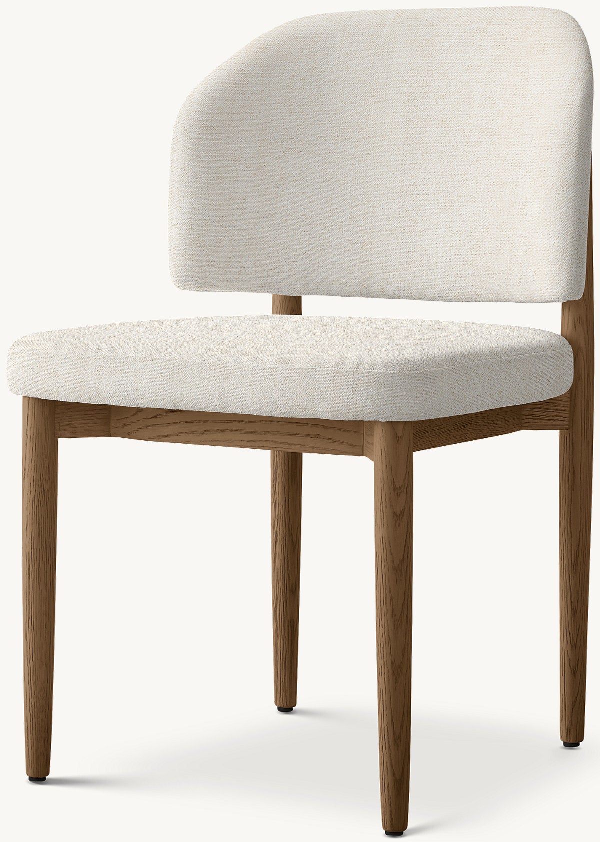 Eva Fabric Dining Side Chair — Brown Oak / Chenille (Natural)