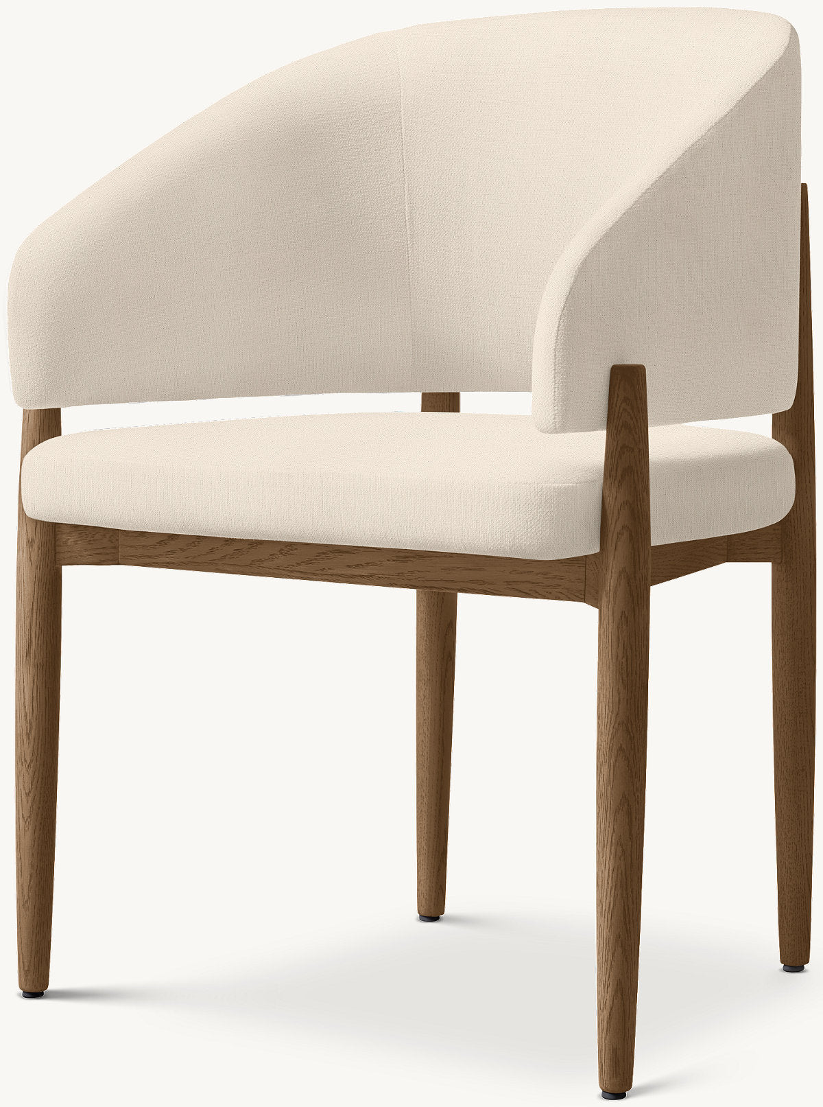 Eva Fabric Dining Armchair — Brown Oak / Linen Wave (Natural)