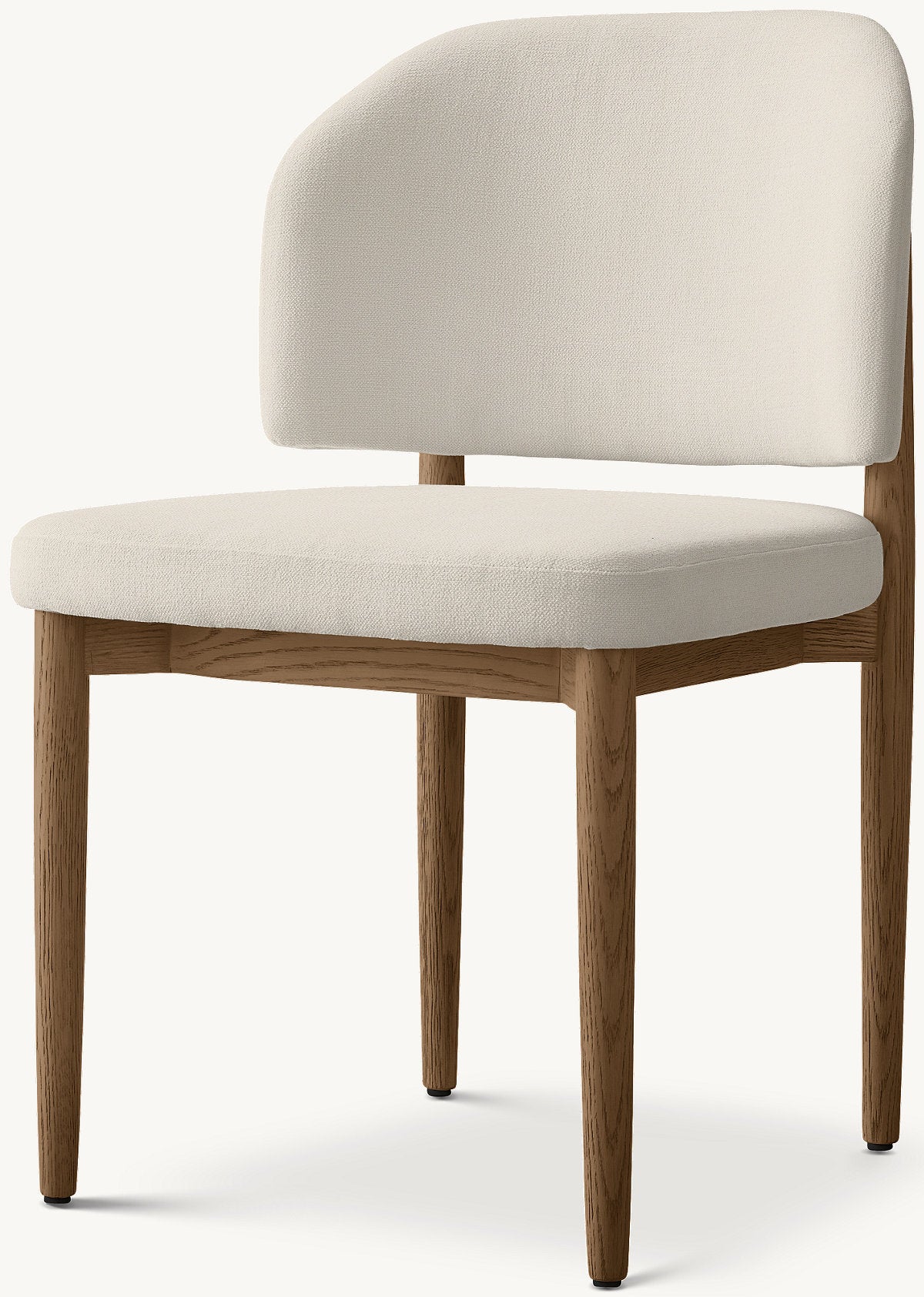 Eva Fabric Dining Side Chair — Brown Oak / Velvet (Natural)
