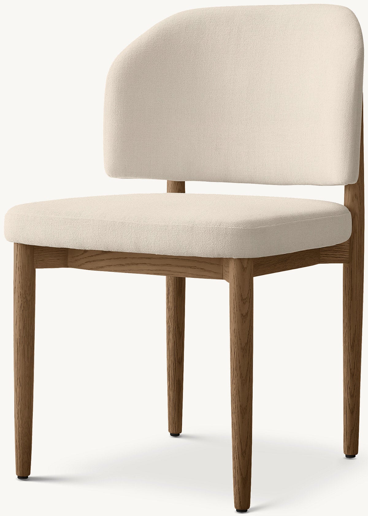 Eva Fabric Dining Side Chair — Brown Oak / Linen Wave (Natural)