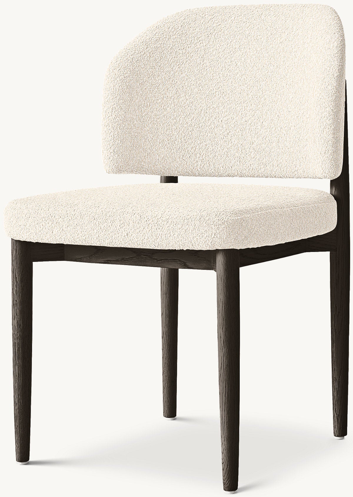 Eva Fabric Dining Side Chair — Black Oak / Boucle Linen (Natural)