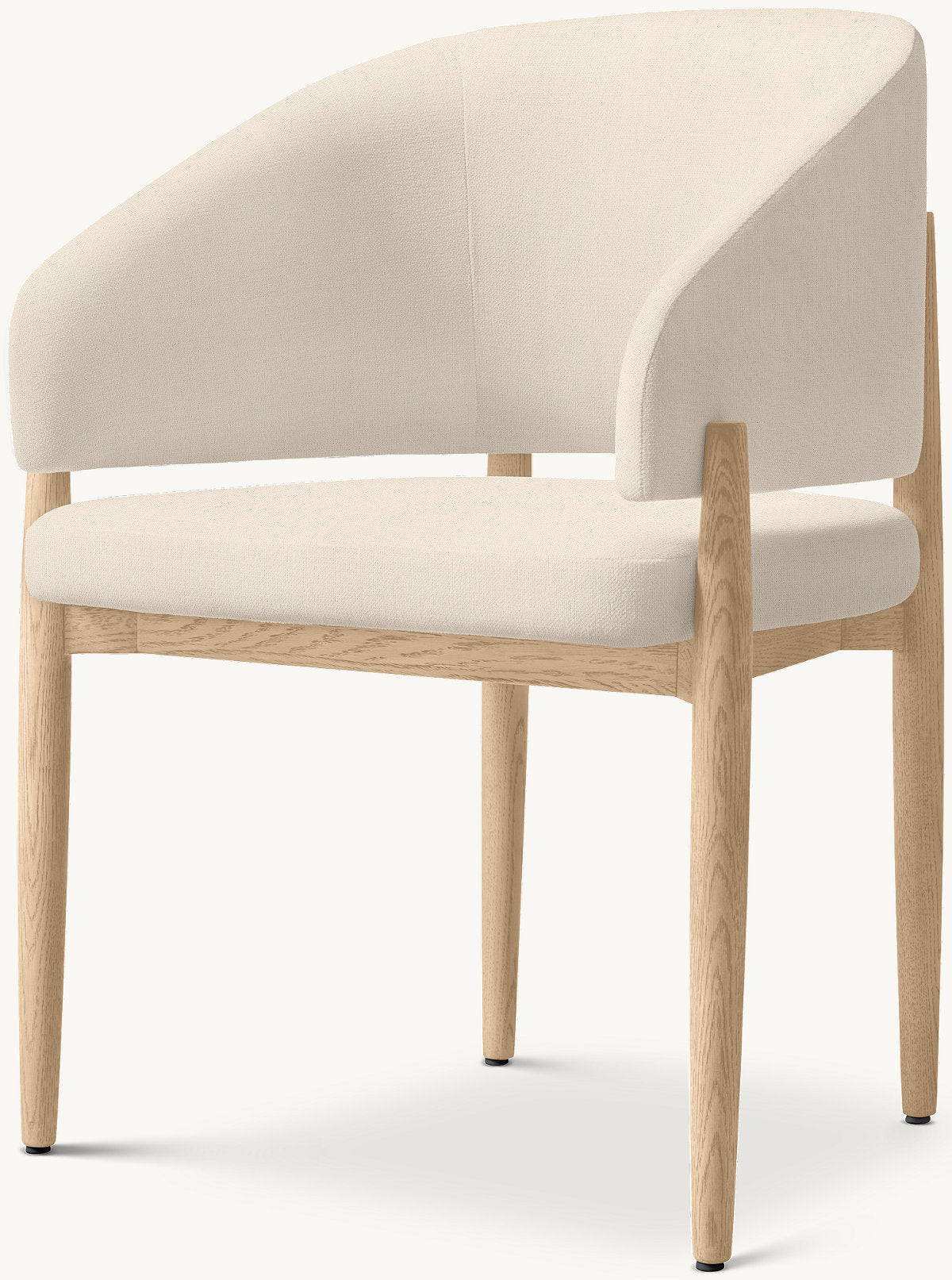 Eva Fabric Dining Armchair — Greige Oak / Linen Wave (Natural)