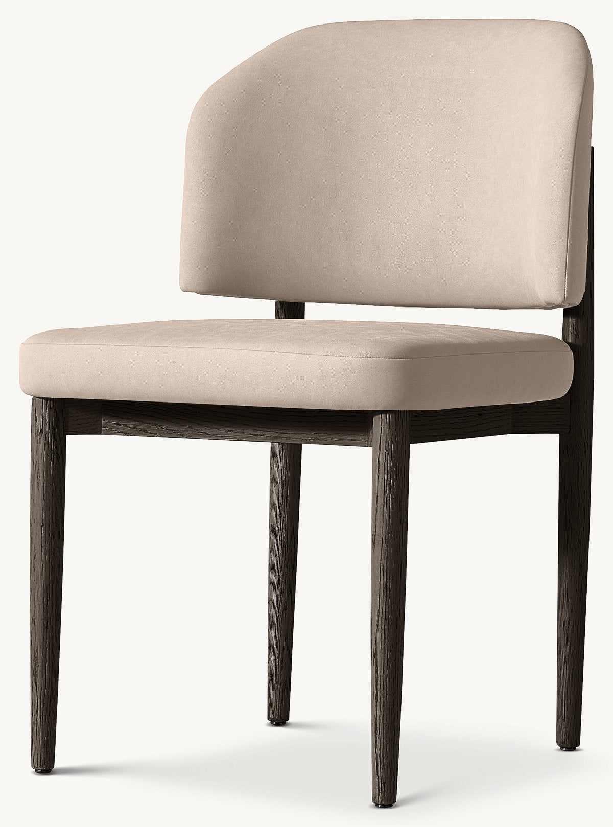 Eva Fabric Dining Side Chair — Black Oak / Vegan Leather (Ivory)