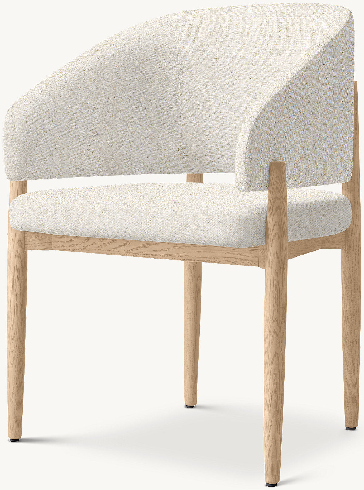 Eva Fabric Dining Armchair — Greige Oak / Chenille (Natural)