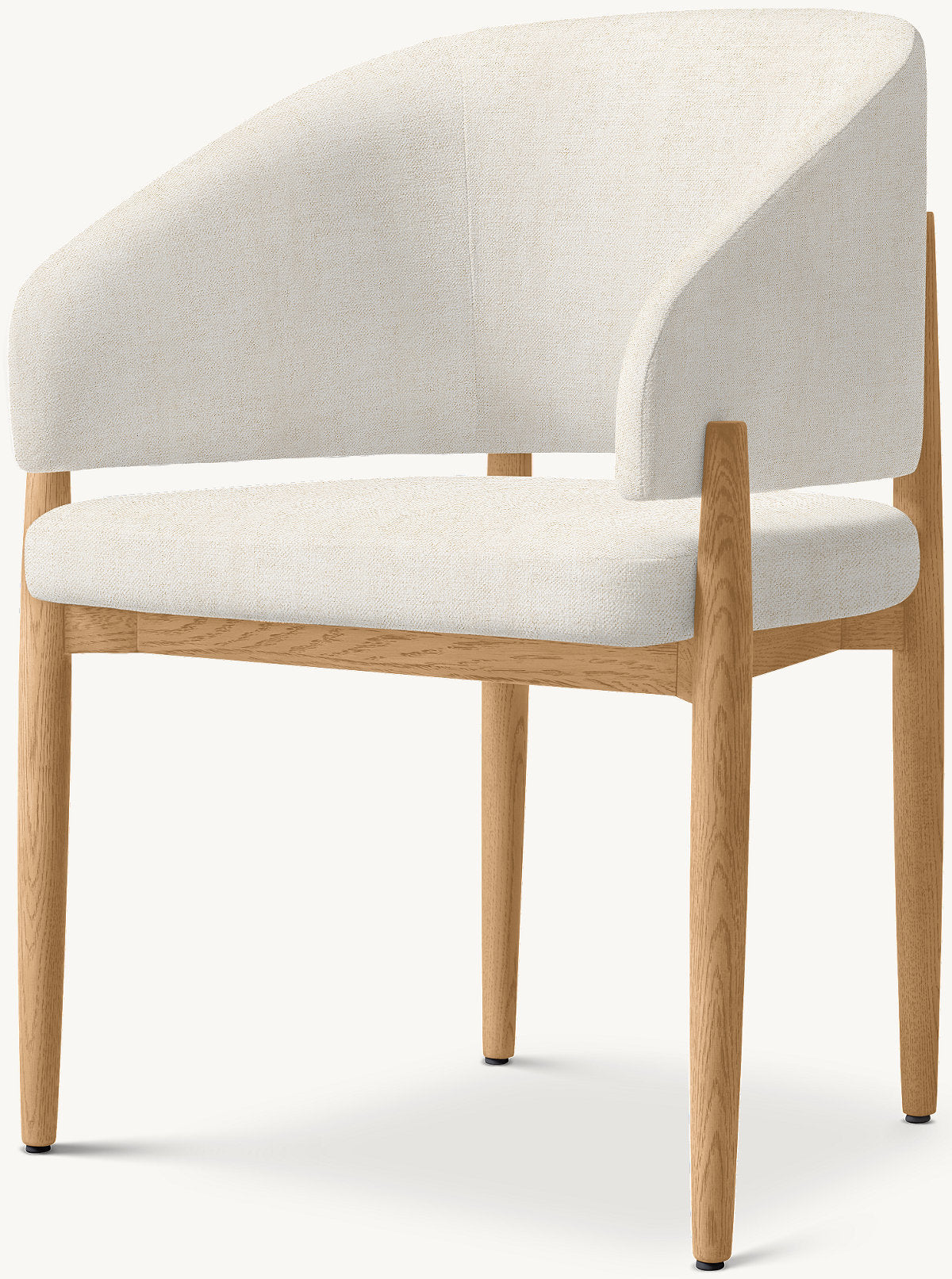Eva Fabric Dining Armchair — Natural Oak / Chenille (Natural)