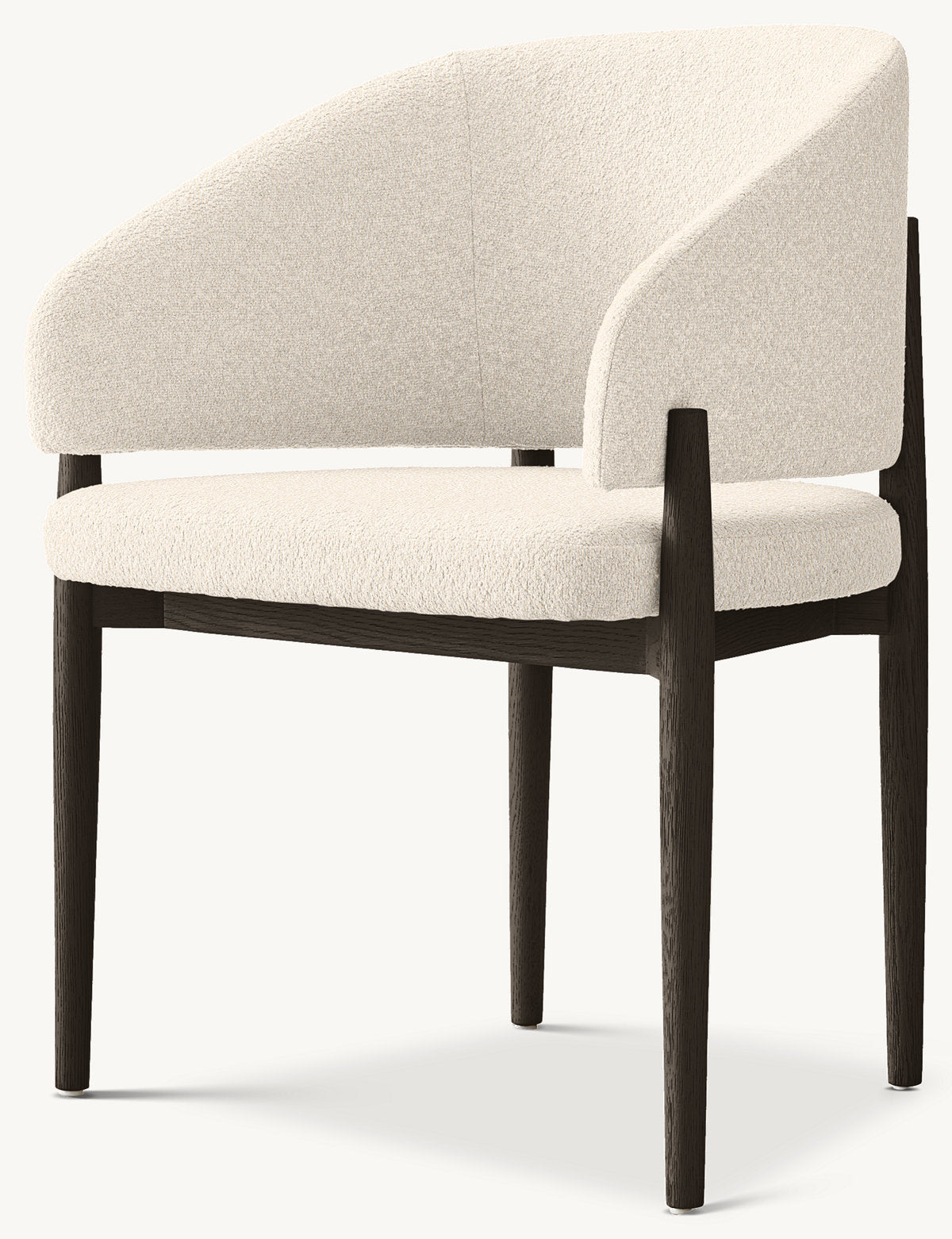 Eva Fabric Dining Armchair — Black Oak / Boucle Linen (Natural)