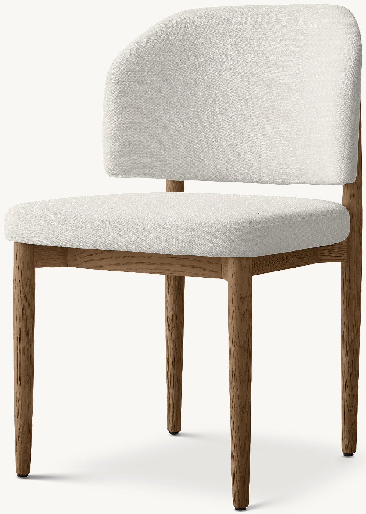 Eva Fabric Dining Side Chair — Brown Oak / Two-tone Linen (Natural)