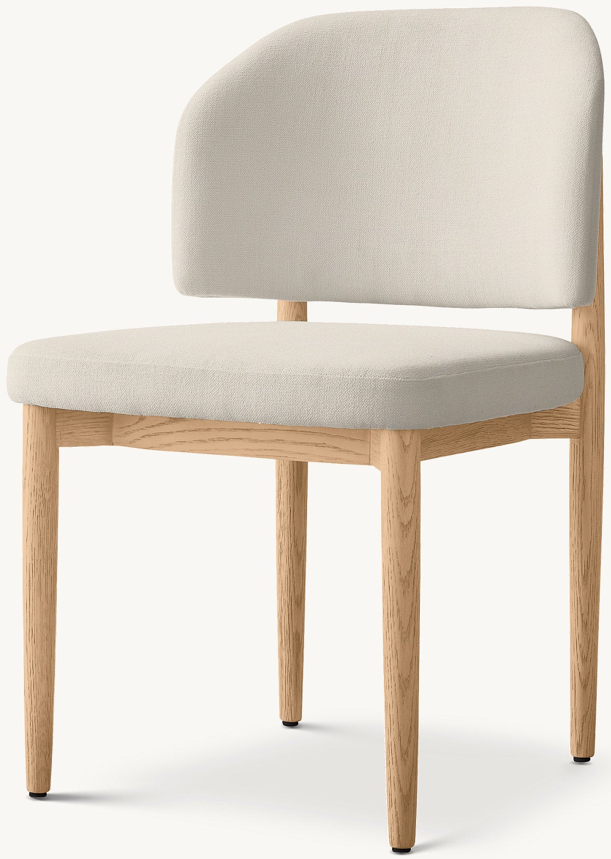 Eva Fabric Dining Side Chair — Light Oak / Velvet (Natural)