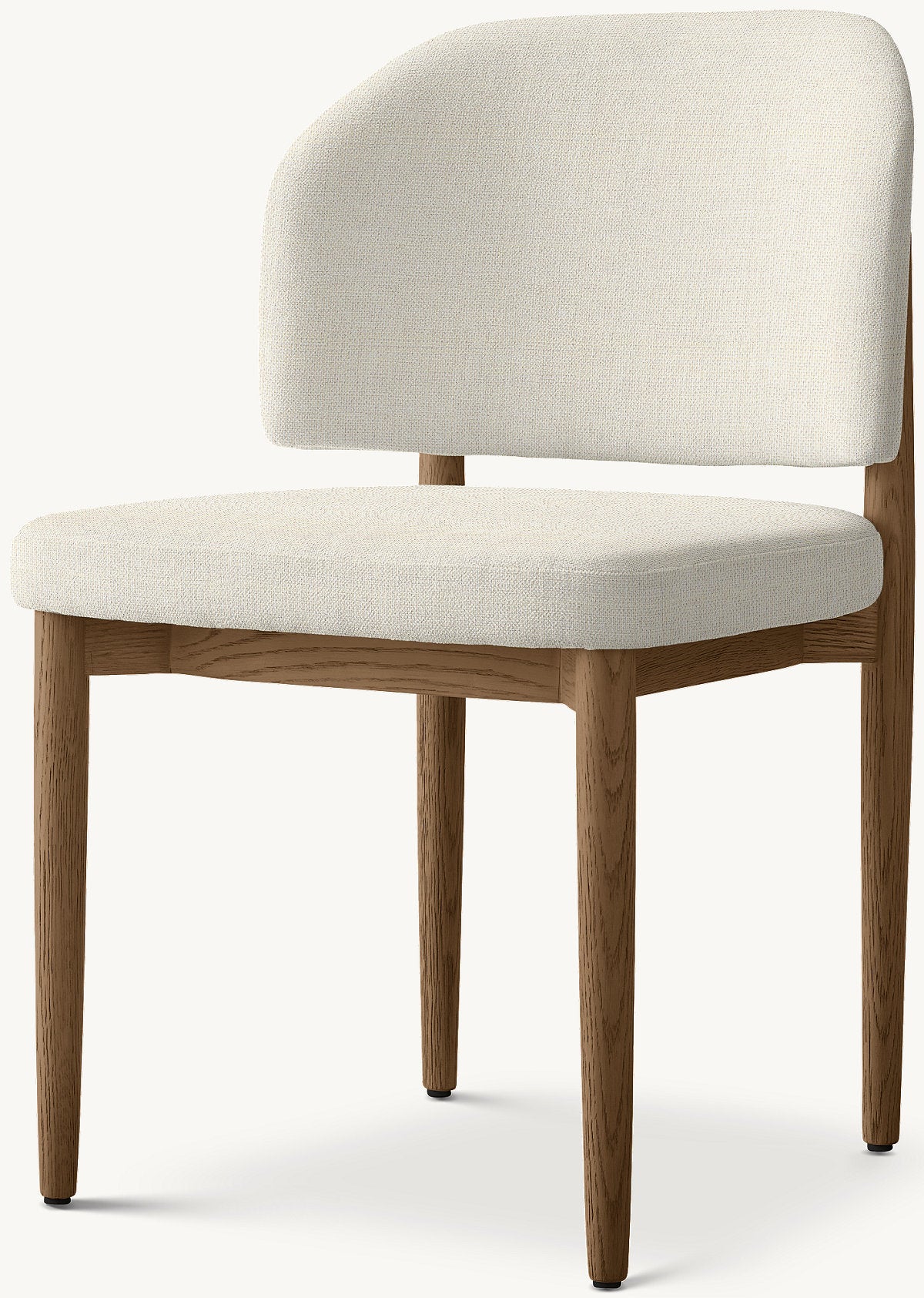Eva Fabric Dining Side Chair — Brown Oak / Linen (Natural)