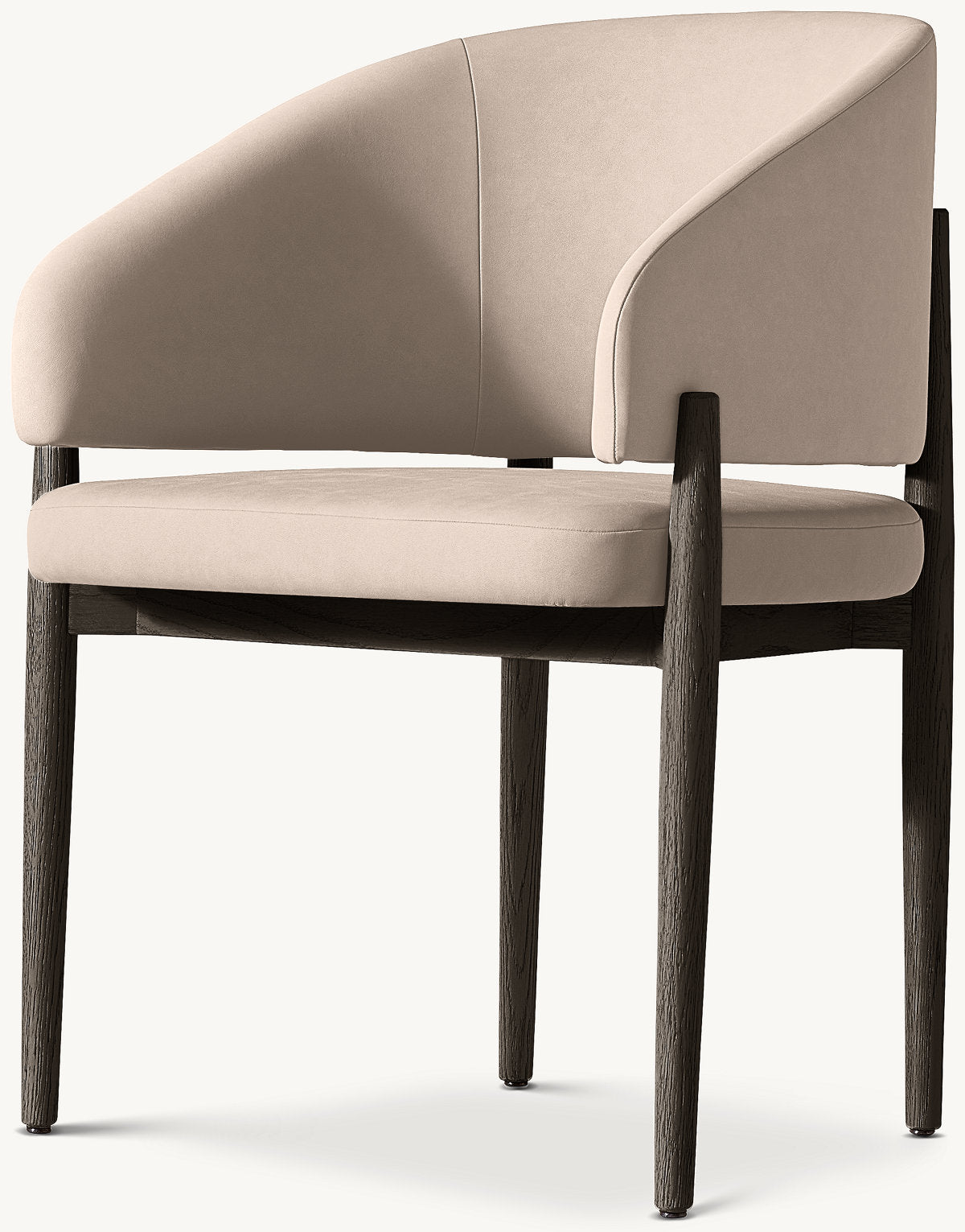 Eva Fabric Dining Armchair — Black Oak / Vegan Leather (Ivory)