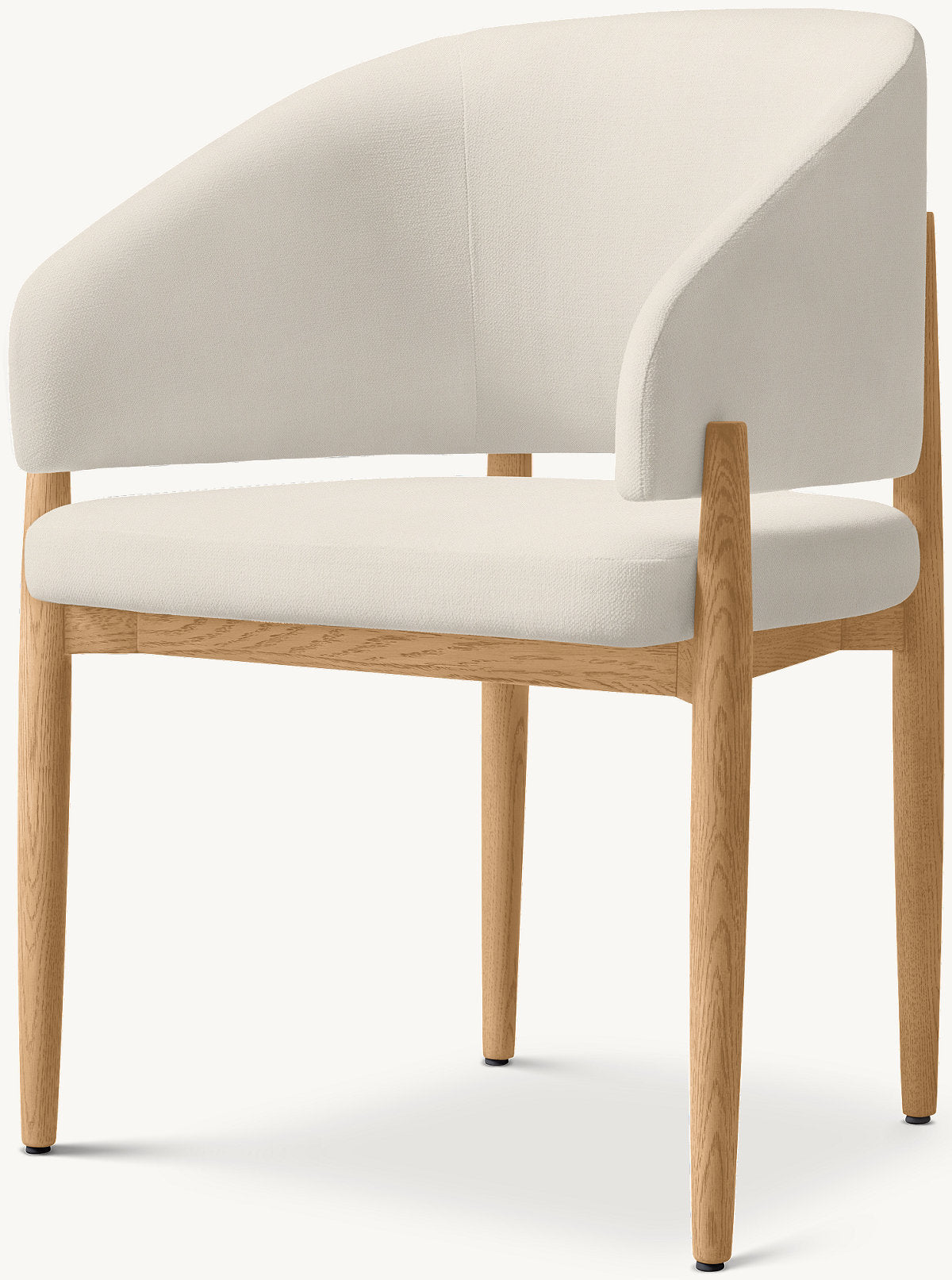Eva Fabric Dining Armchair — Natural Oak / Velvet (Natural)