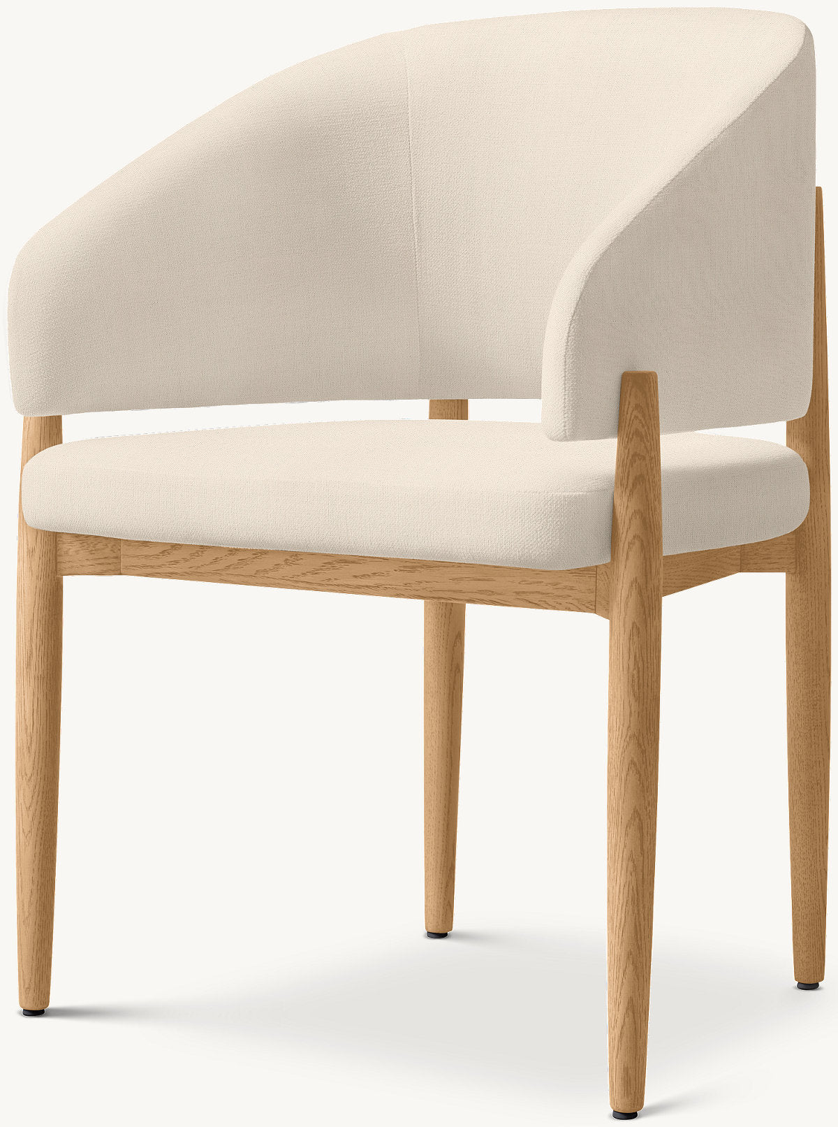 Eva Fabric Dining Armchair — Natural Oak / Linen Wave (Natural)