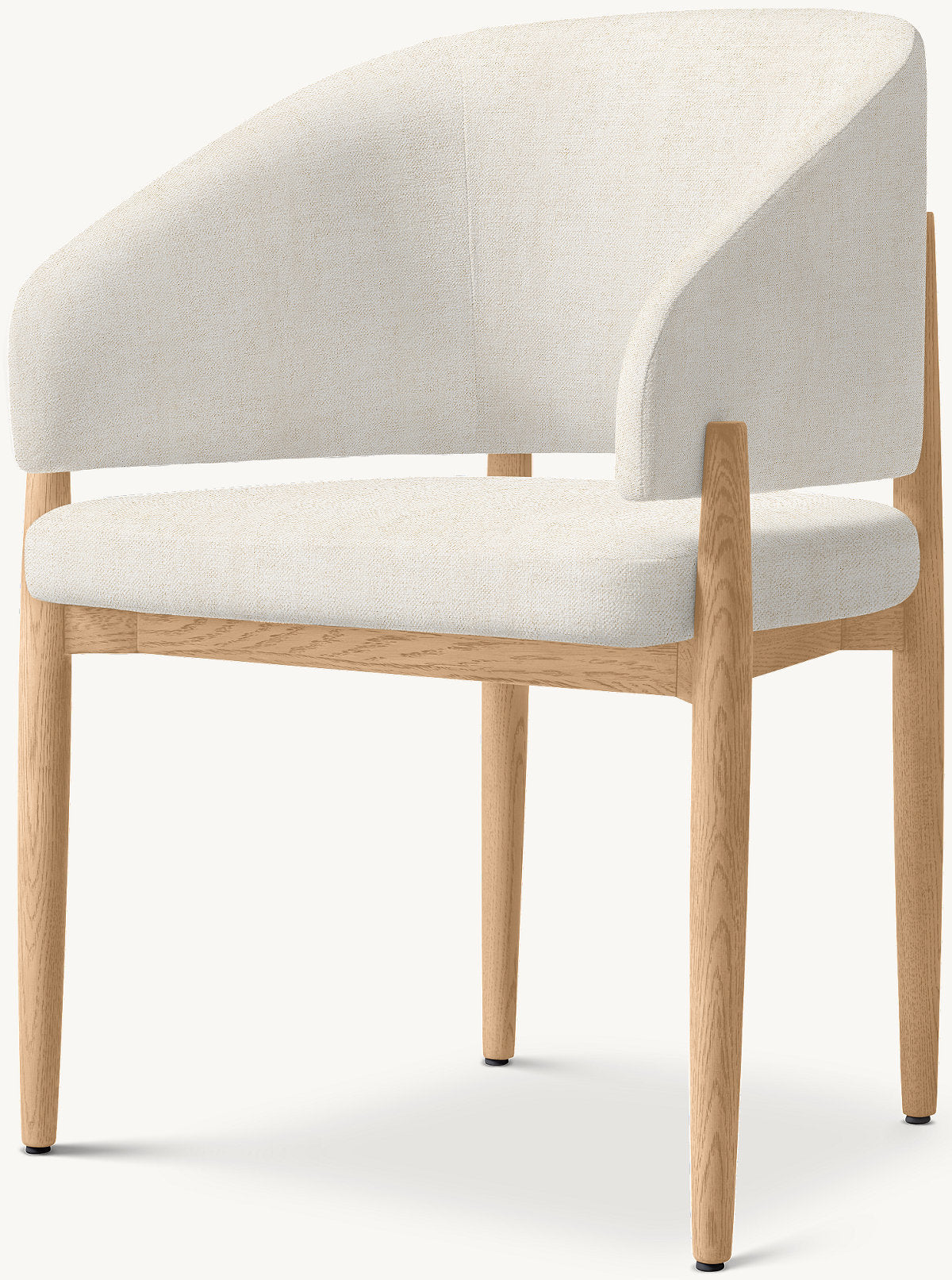 Eva Fabric Dining Armchair — Light Oak / Chenille (Natural)