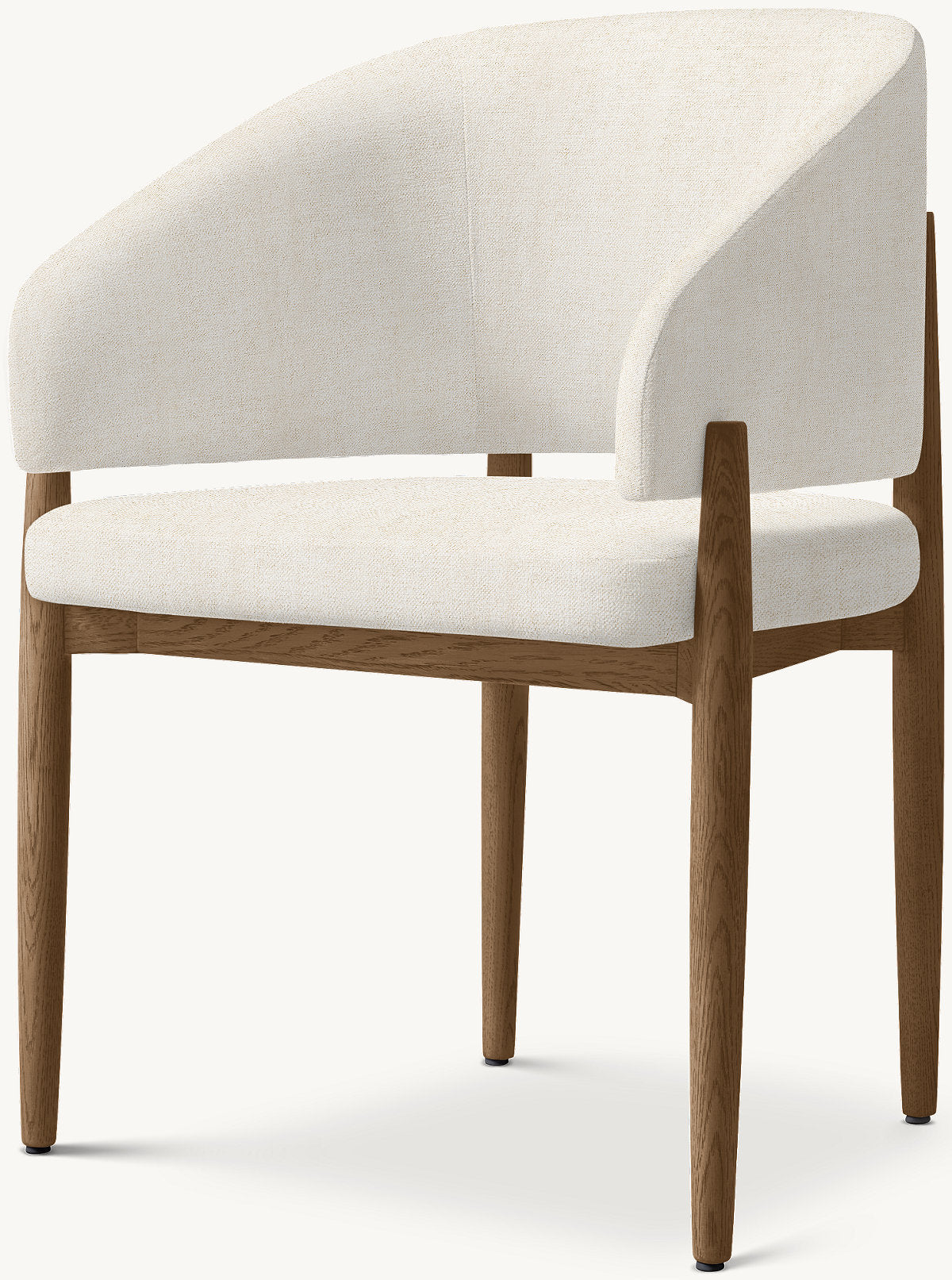 Eva Fabric Dining Armchair — Brown Oak / Chenille (Natural)