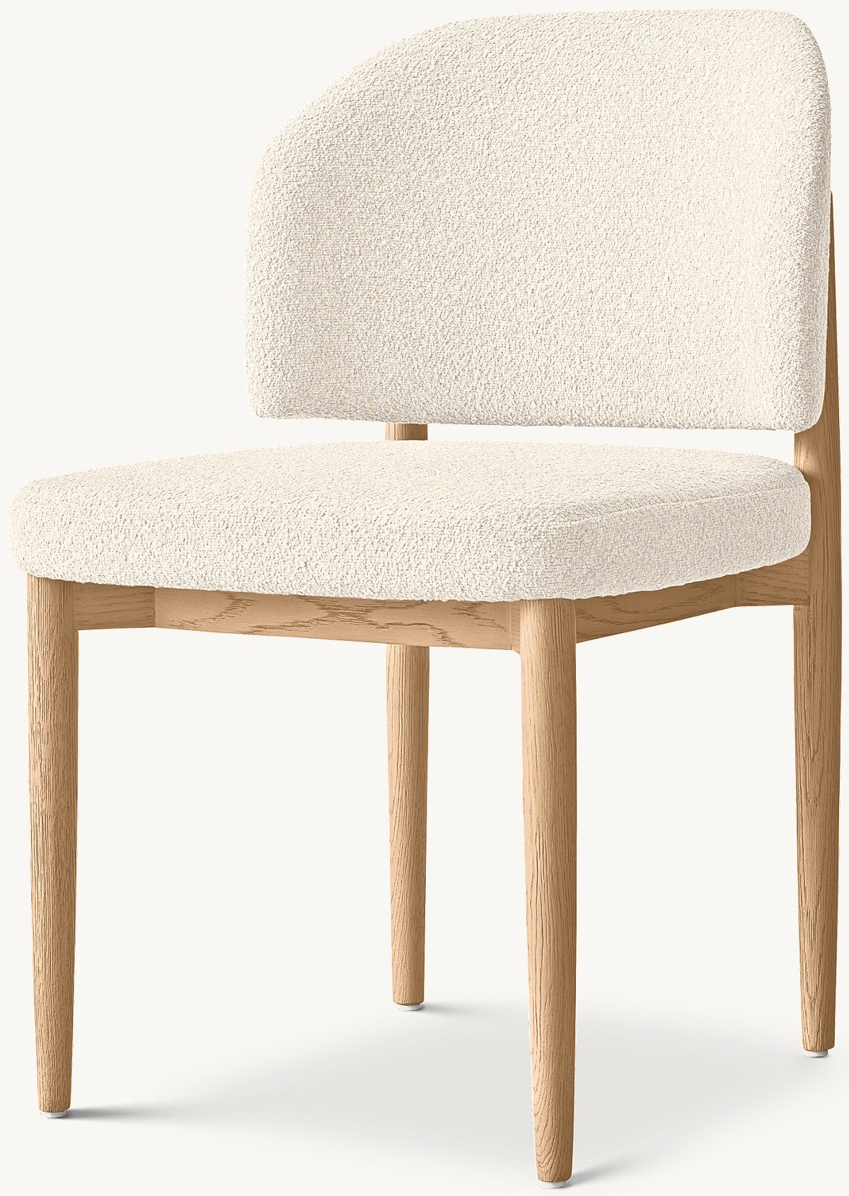 Eva Fabric Dining Side Chair — Light Oak / Boucle Linen (Natural)