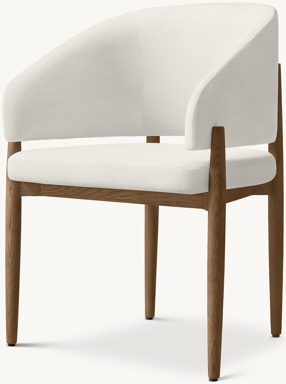 Eva Fabric Dining Armchair — Brown Oak / Two-tone Linen (Natural)