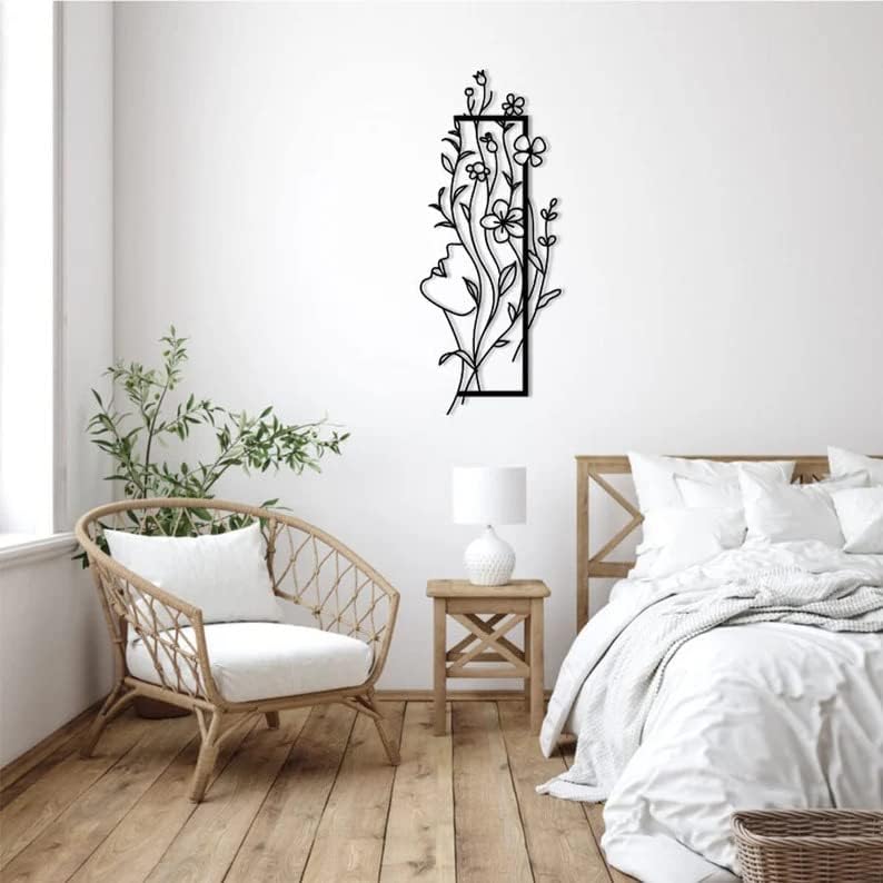 Woman Flower Metal Wall Art