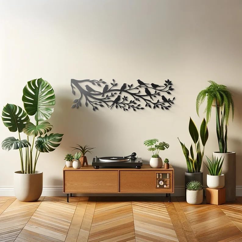 Branch on Bird Metal Wall Decor