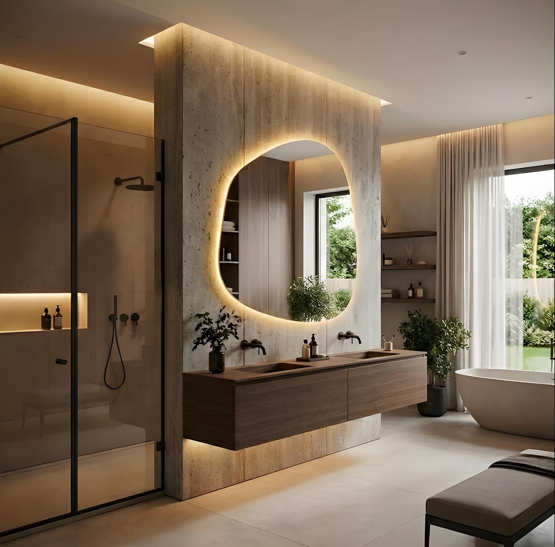 Amorphous Irregular LED Bathroom Vanity Mirror with Lights