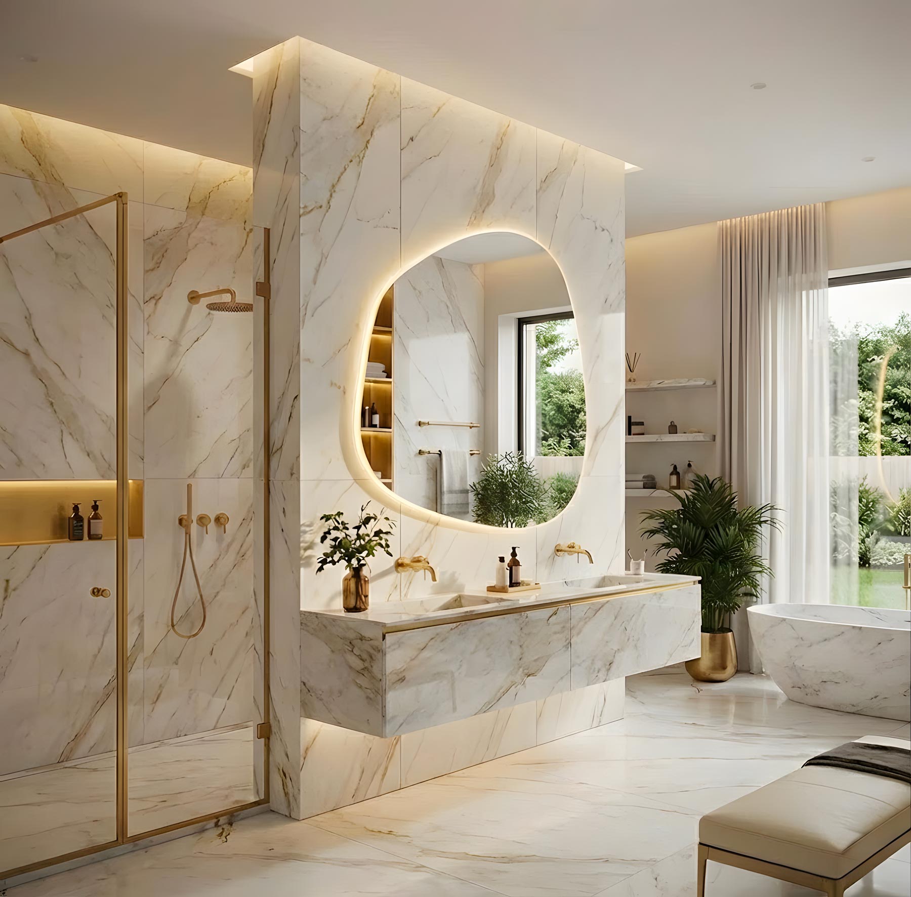 Amorphous Irregular LED Bathroom Vanity Mirror with Lights