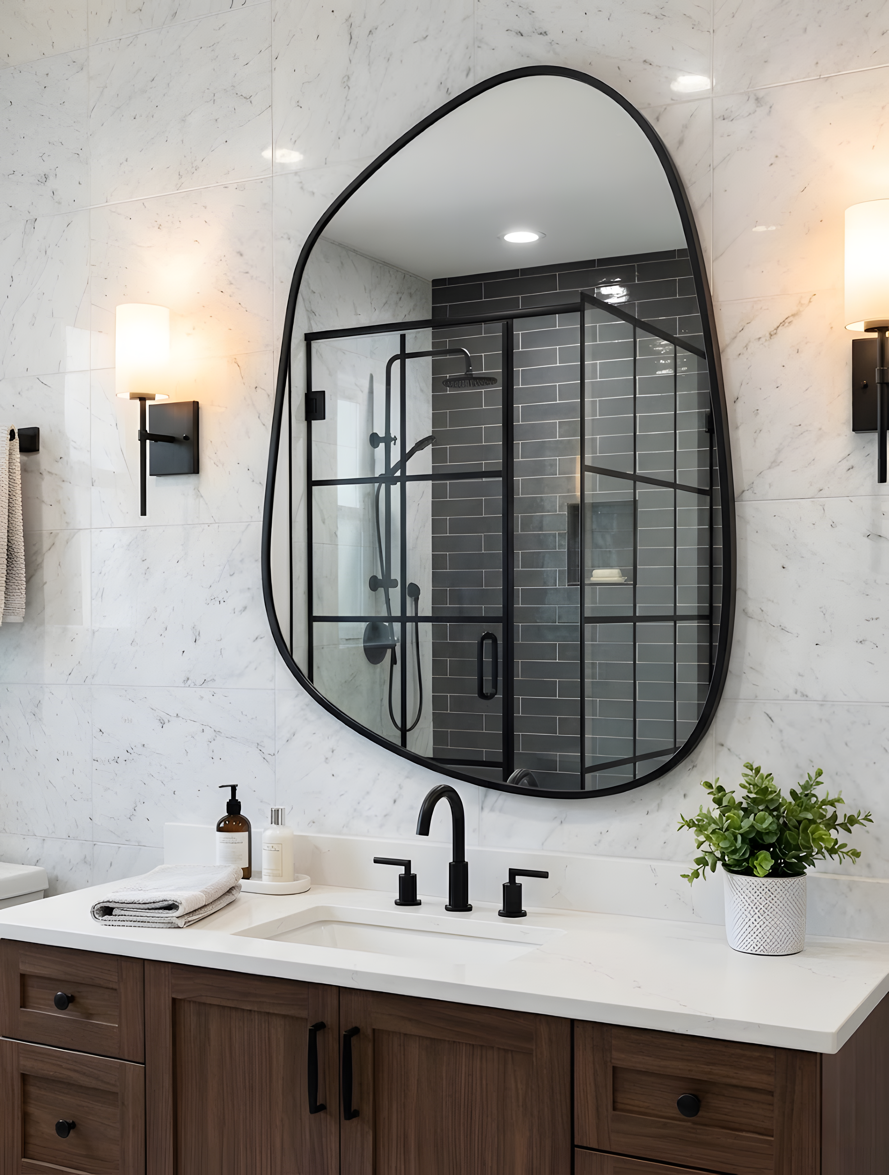 Amorphous Asymmetrical Wall Mirror