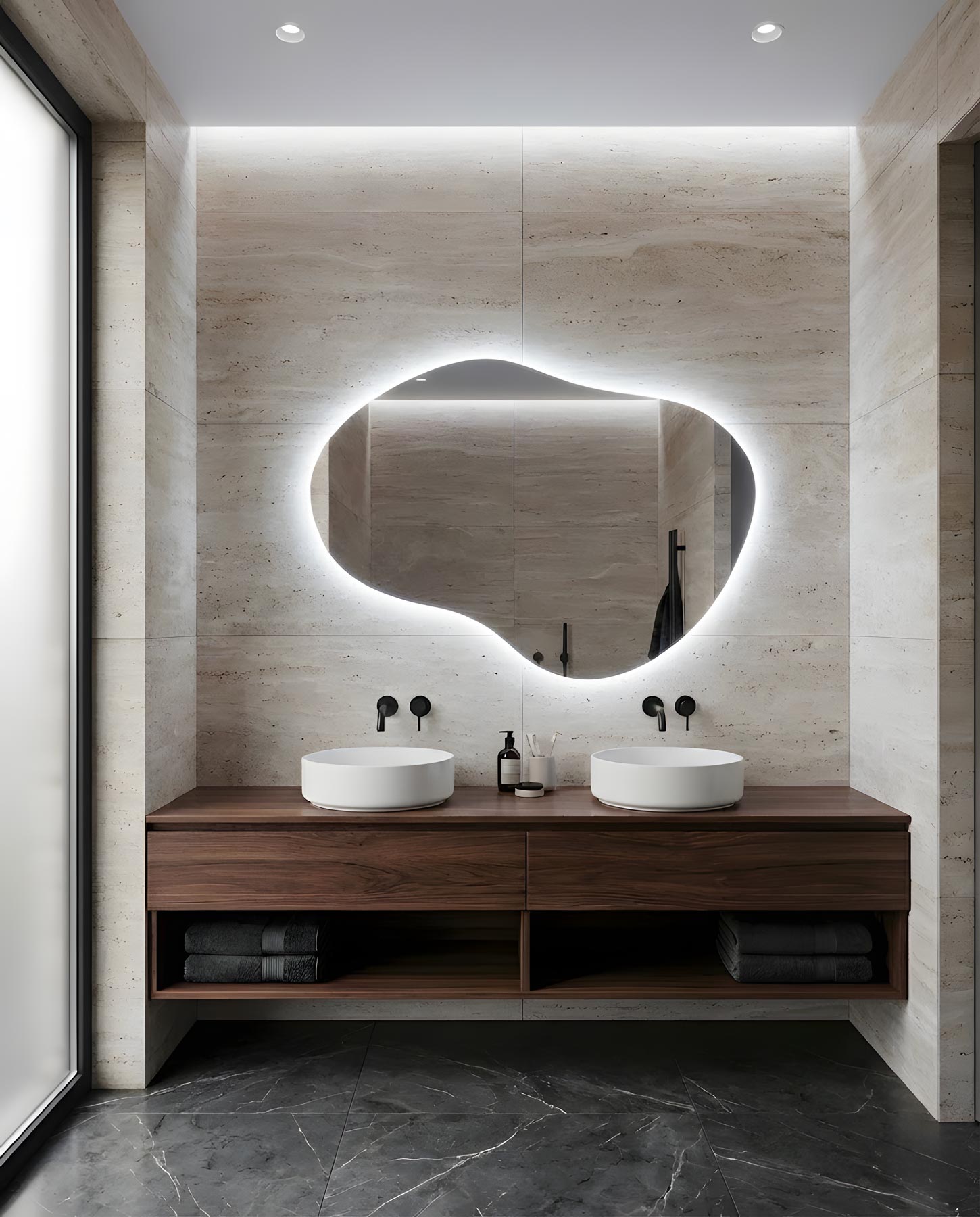 Como Asymmetrical LED Wall Mirror