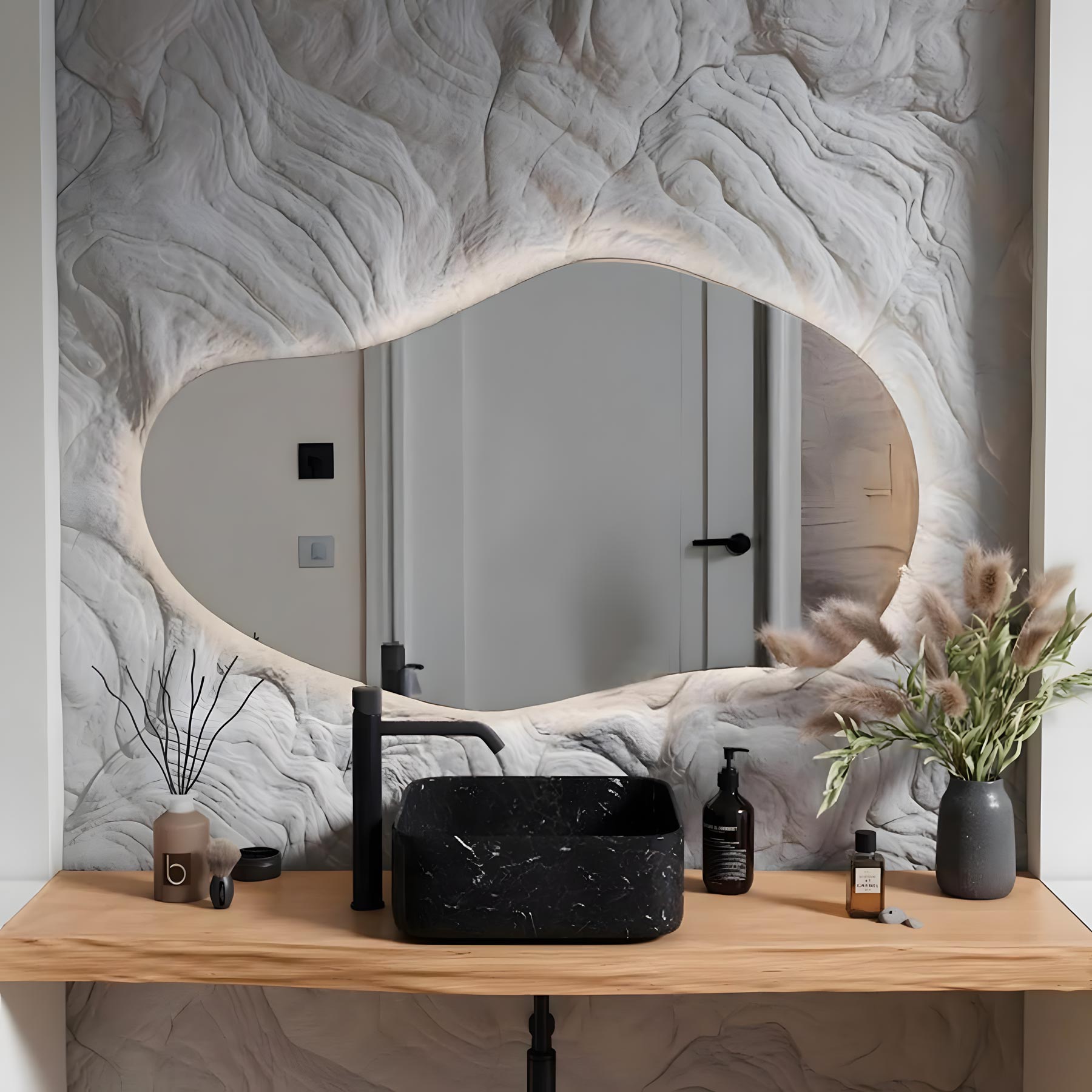 Floor Asymmetrical Led Mirror