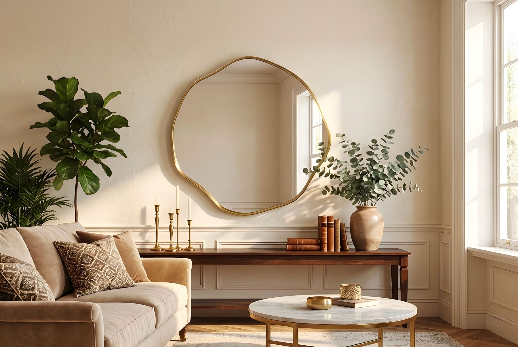 Ovalle Circular Asymmetrical Wall Mirror