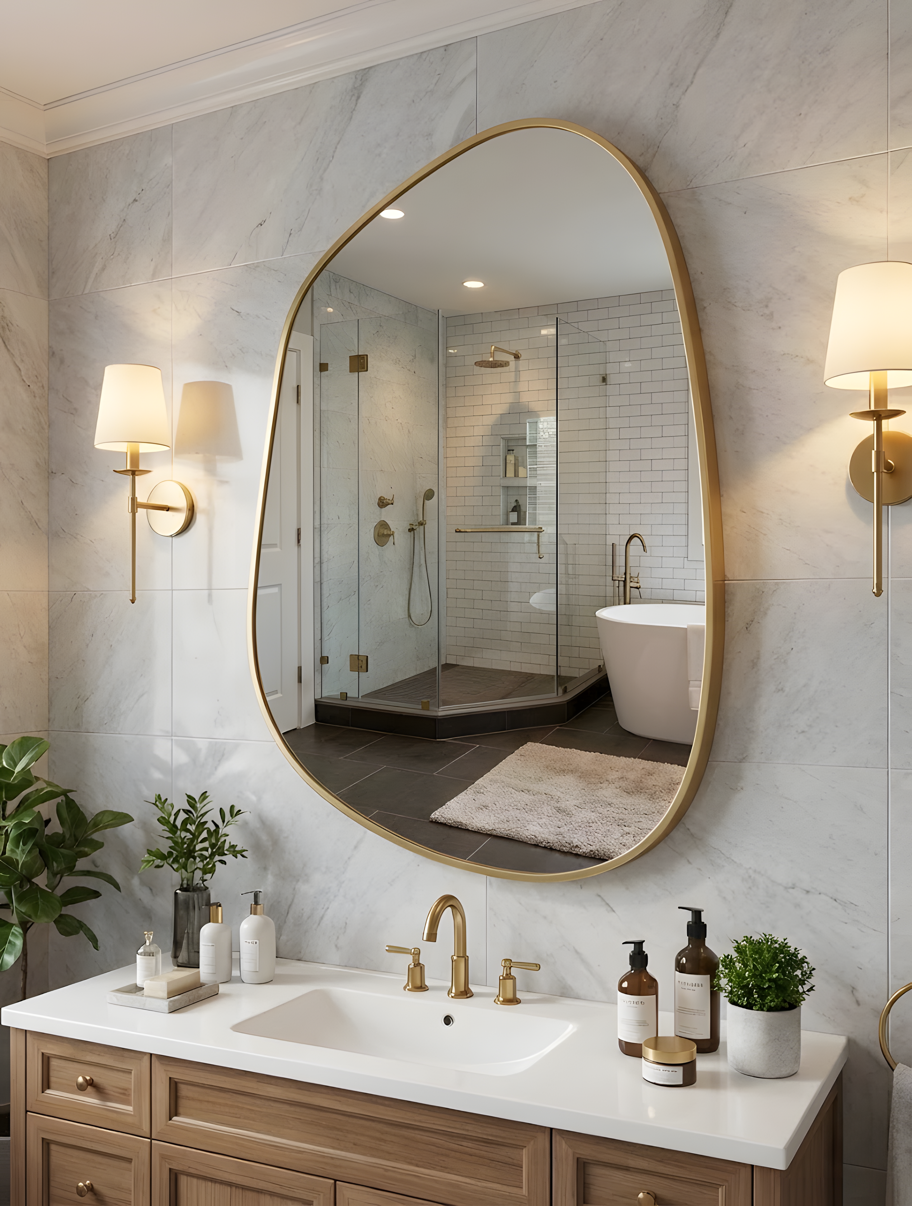 Amorphous Asymmetrical Wall Mirror