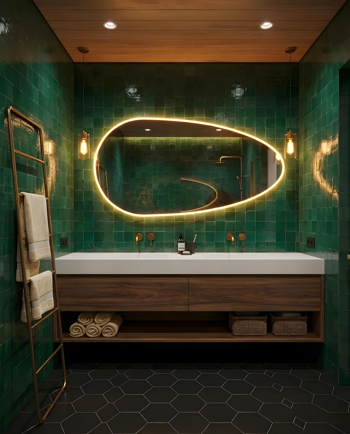 Texas Asymmetrical LED Bathroom Wall Mirror