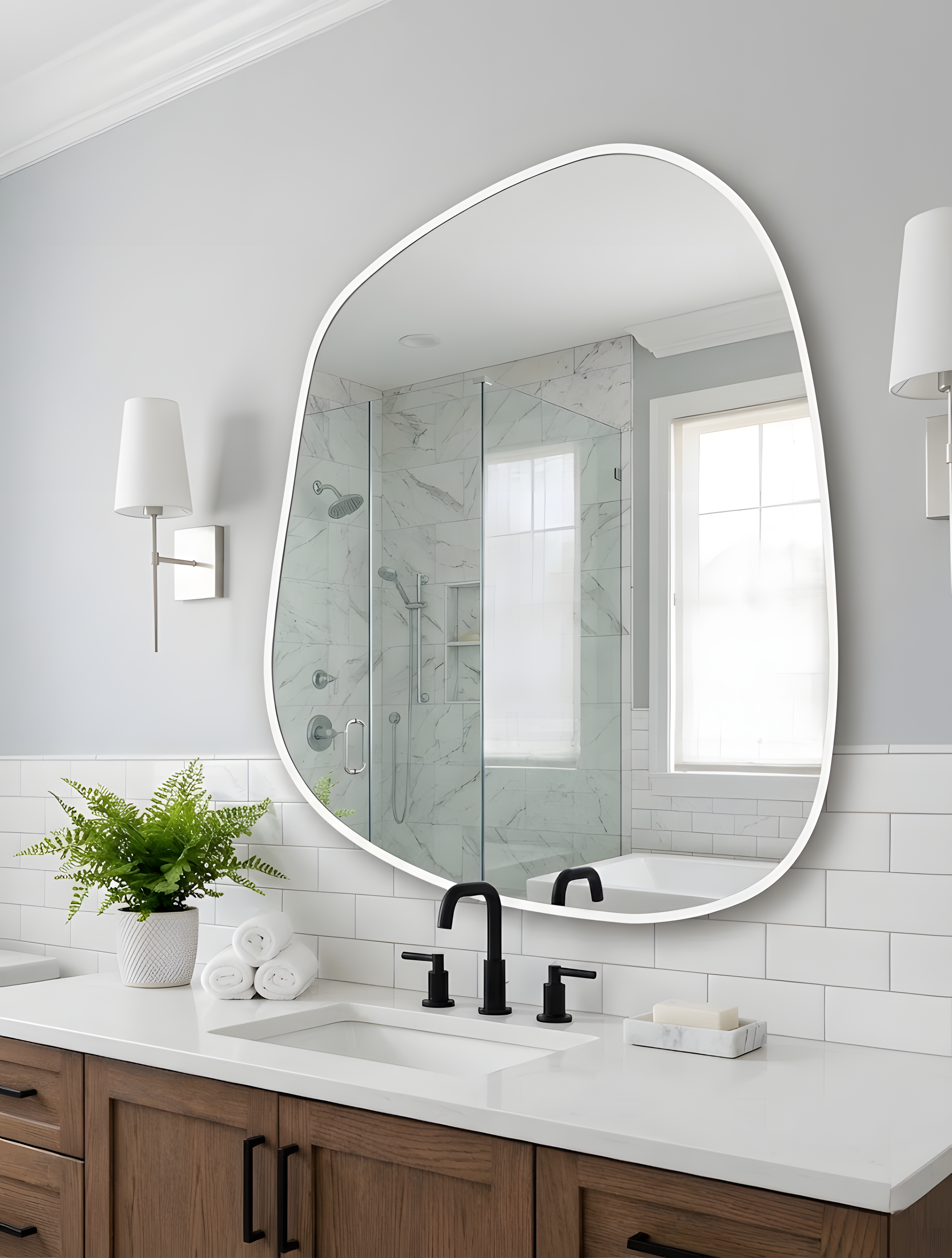 Amorphous Asymmetrical Wall Mirror