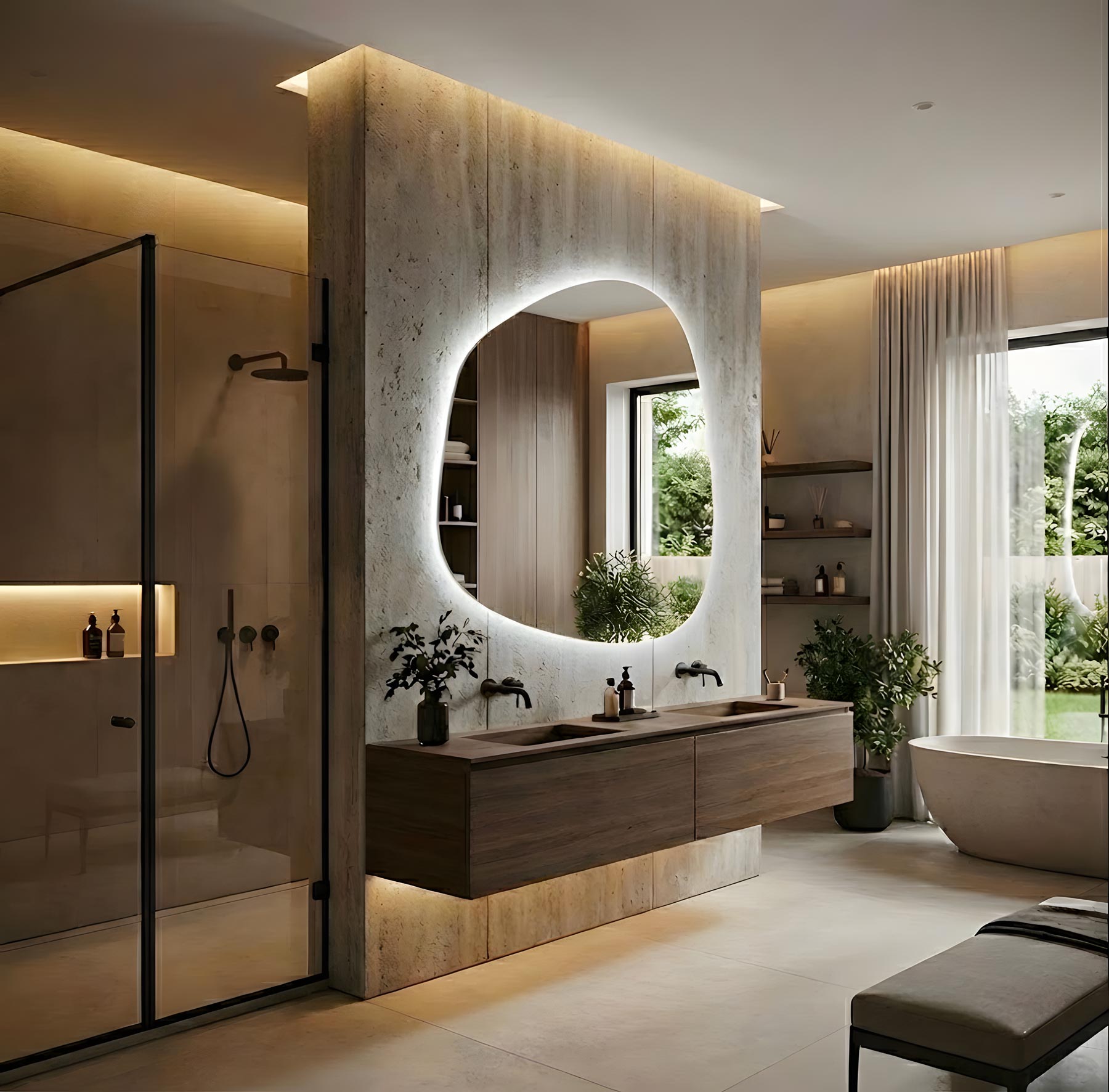 Amorphous Irregular LED Bathroom Vanity Mirror with Lights