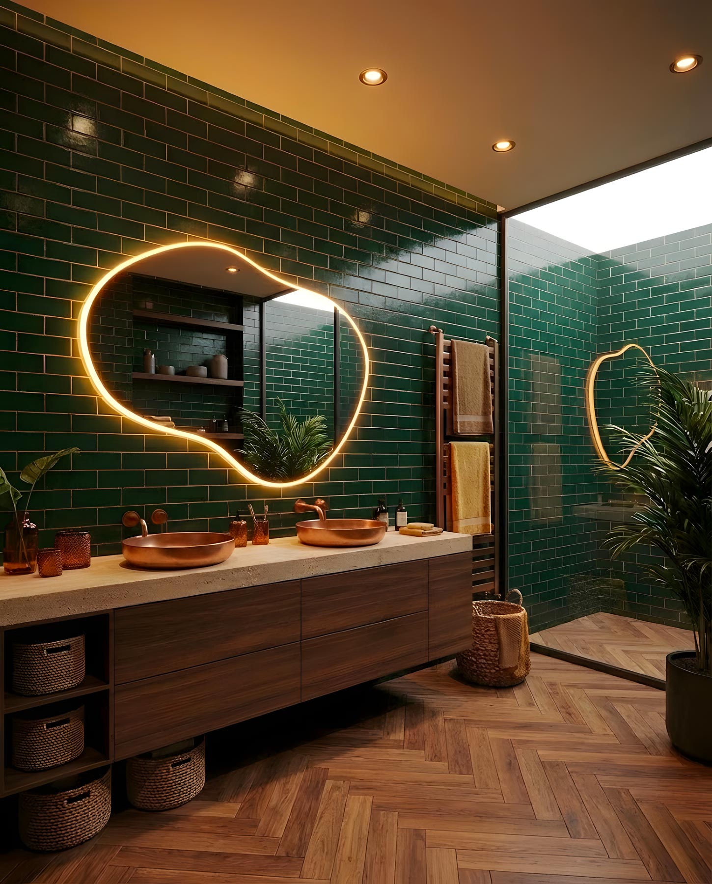 Como Asymmetrical LED Wall Mirror