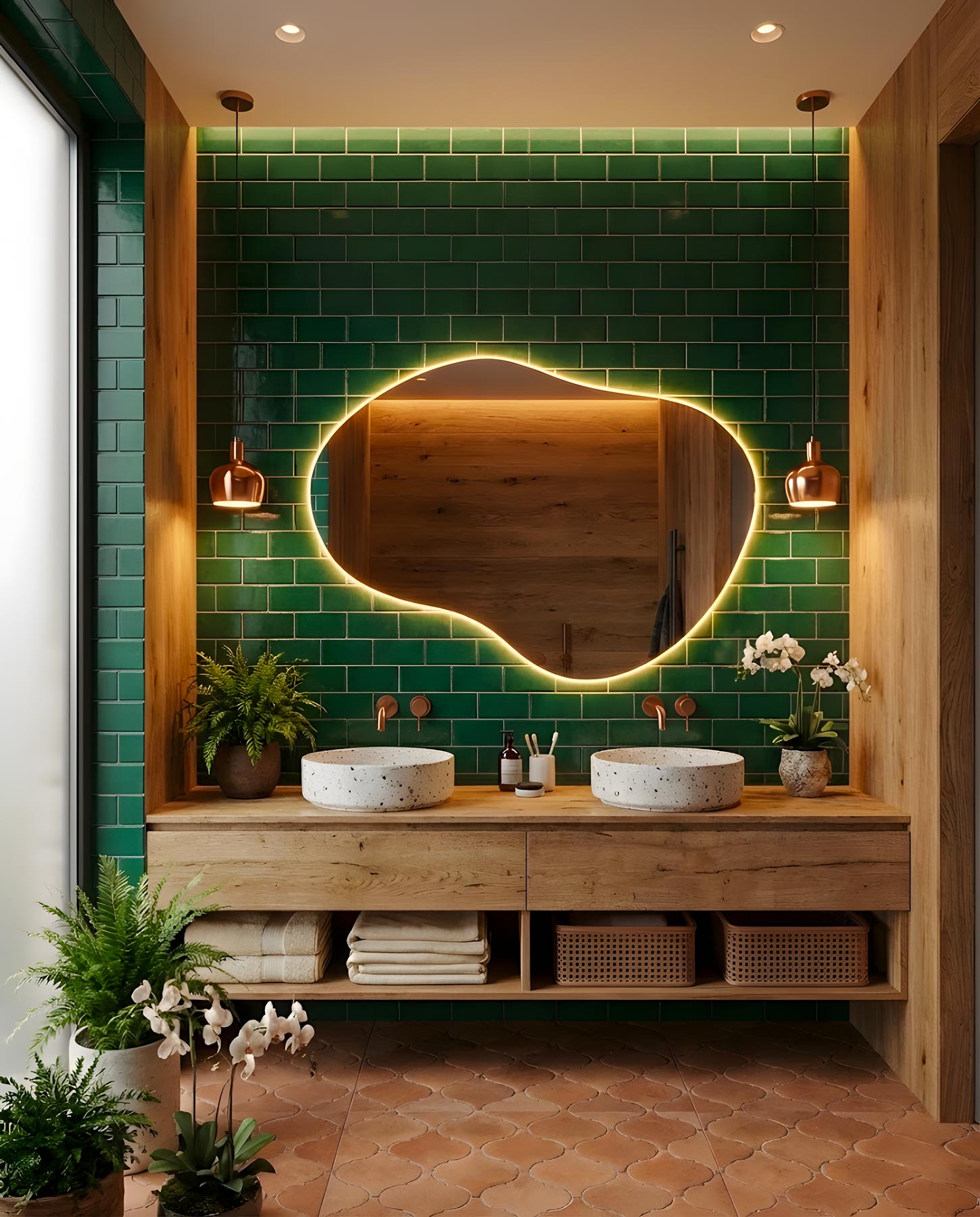 Como Asymmetrical LED Wall Mirror