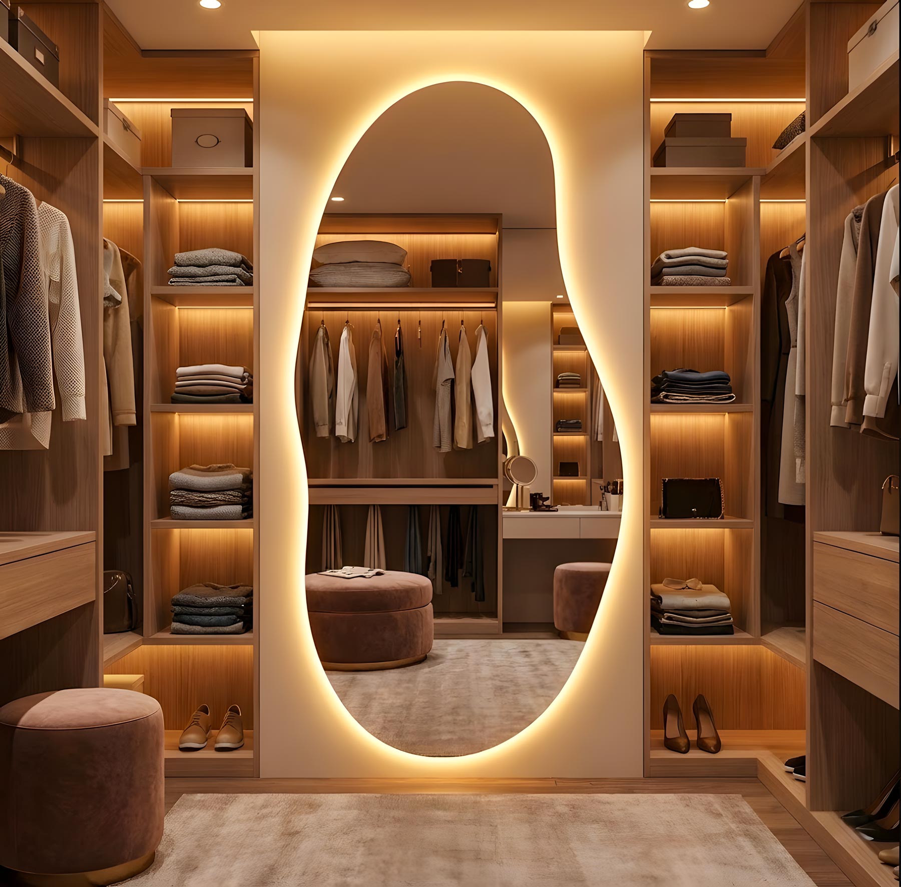 Floor Asymmetrical Led Mirror