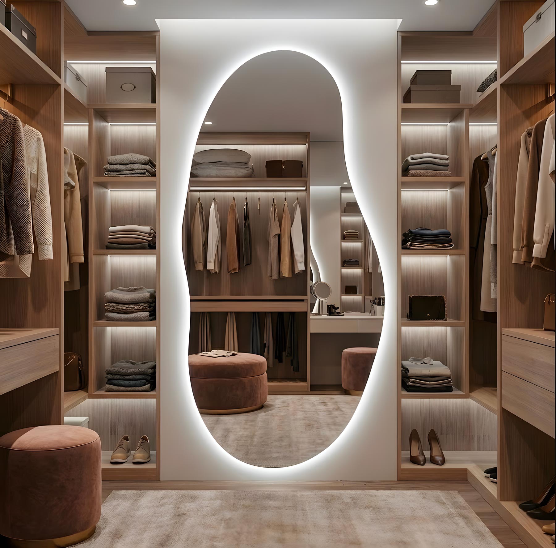 Floor Asymmetrical Led Mirror