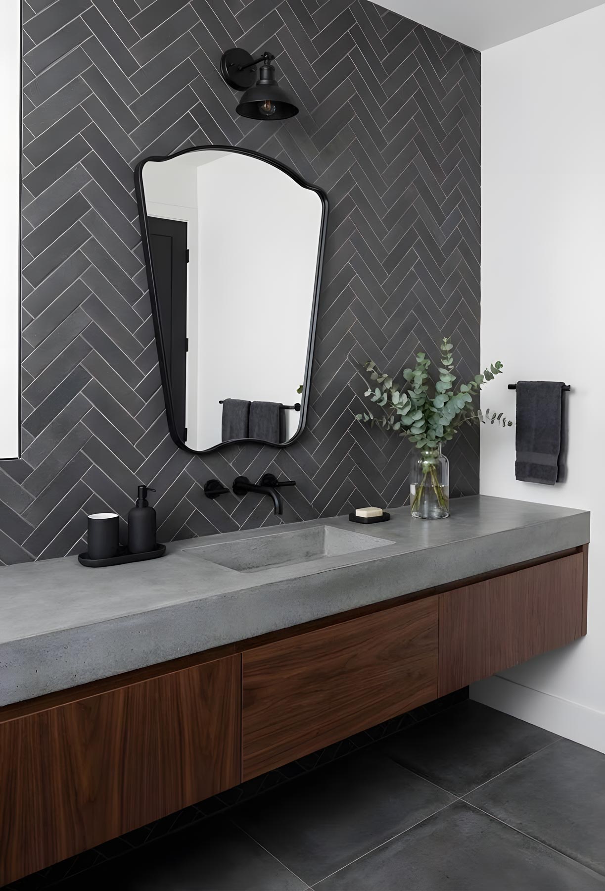 Florance Irregular Arched Wooden Framed Wall Mirror