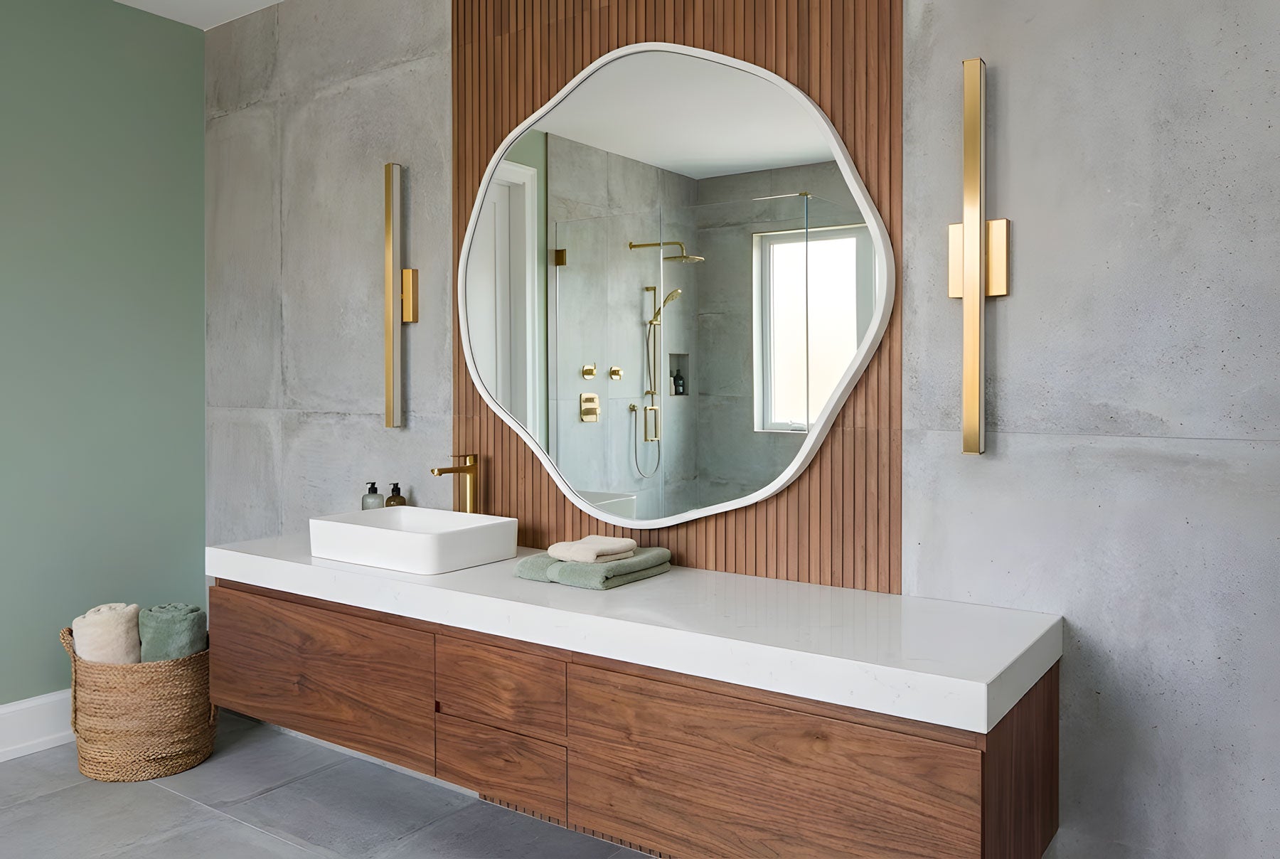 Ovalle Circular Asymmetrical Wall Mirror