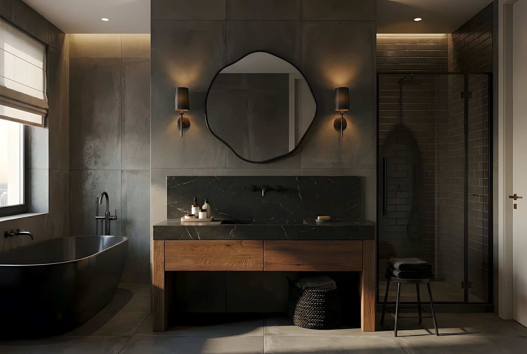 Ovalle Circular Asymmetrical Wall Mirror